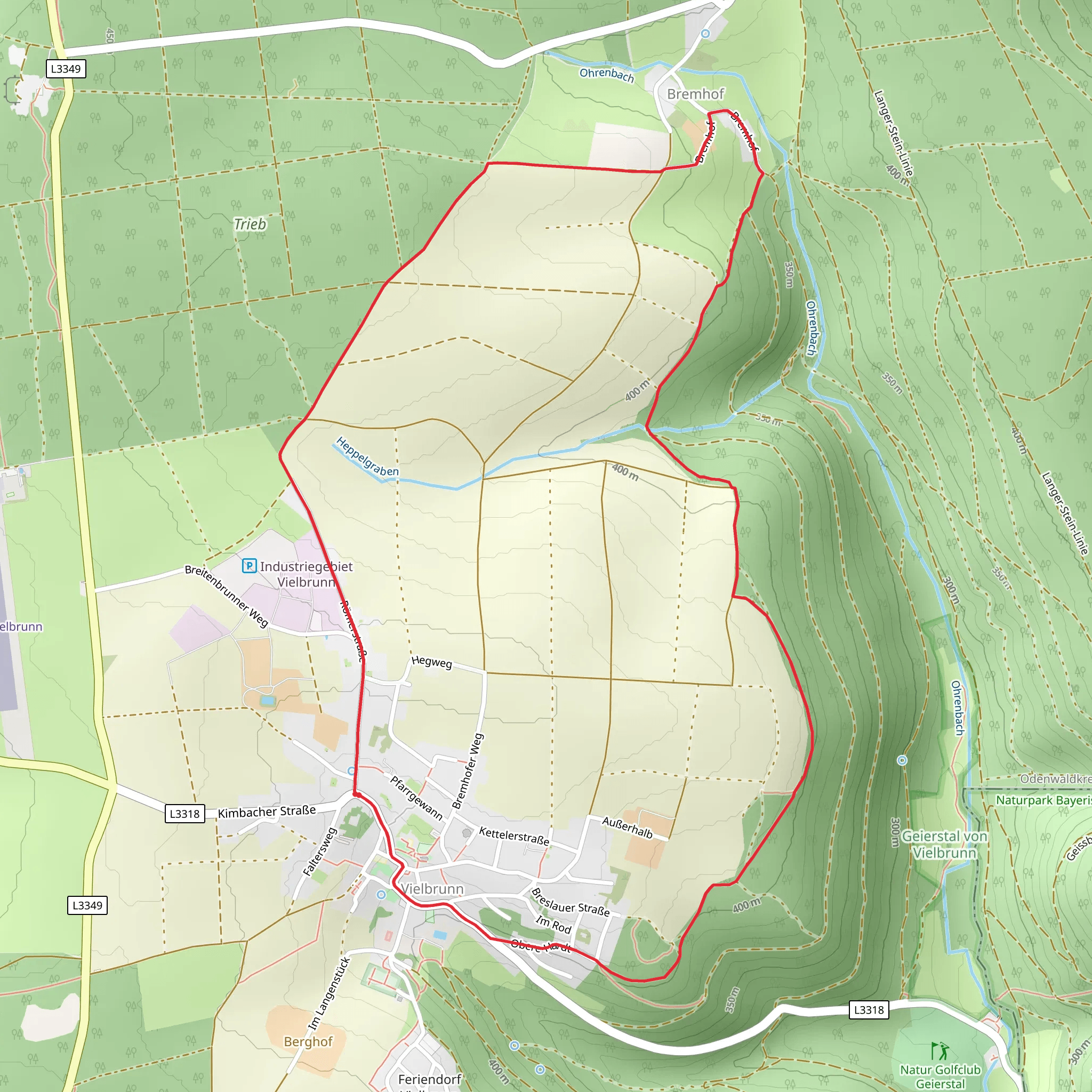 Rundwanderweg Vielbrunn and Jugenheim mobile static map