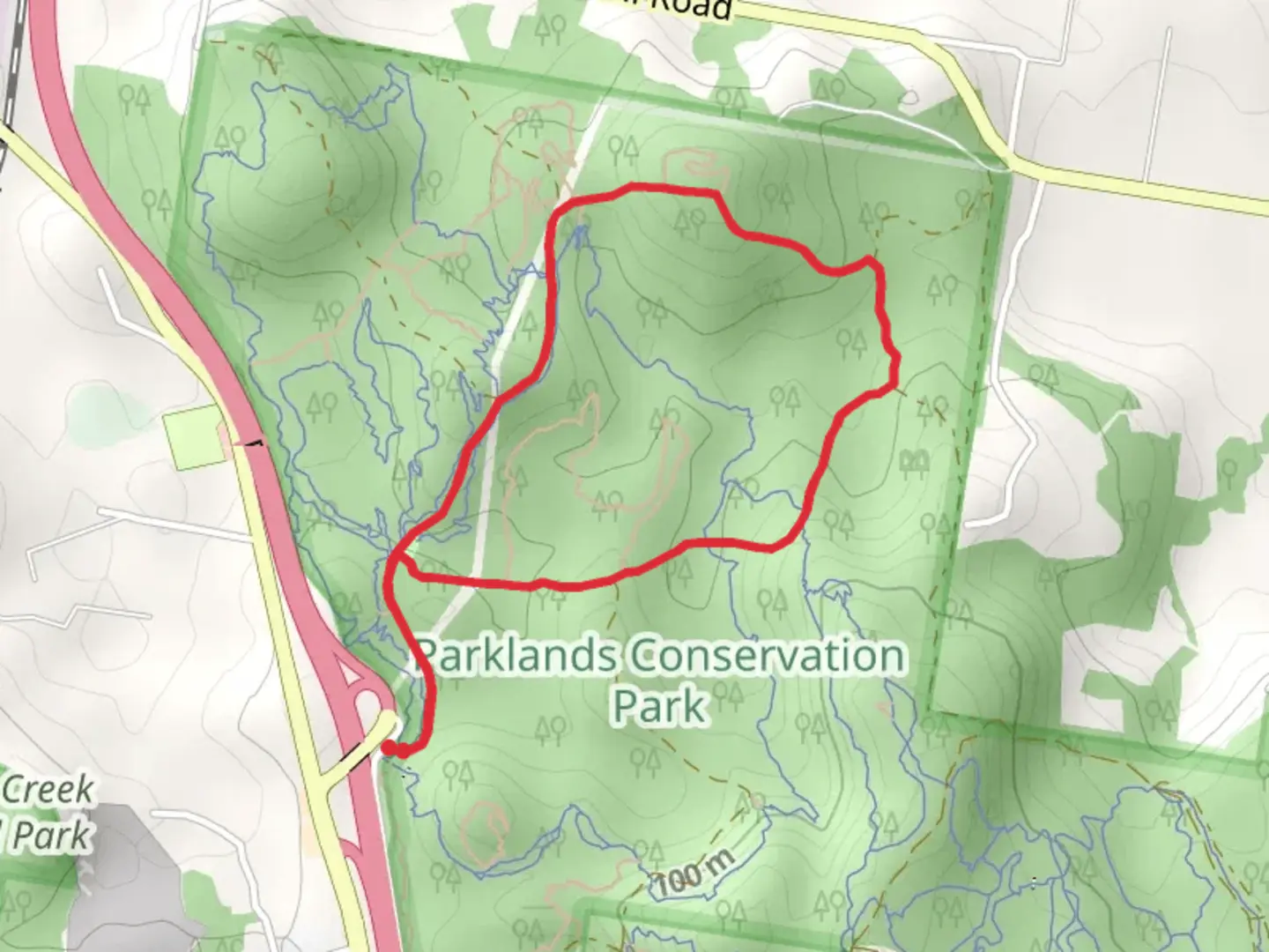 An image depicting the trail Rocky Creek Circuit Track and its surrounding area.