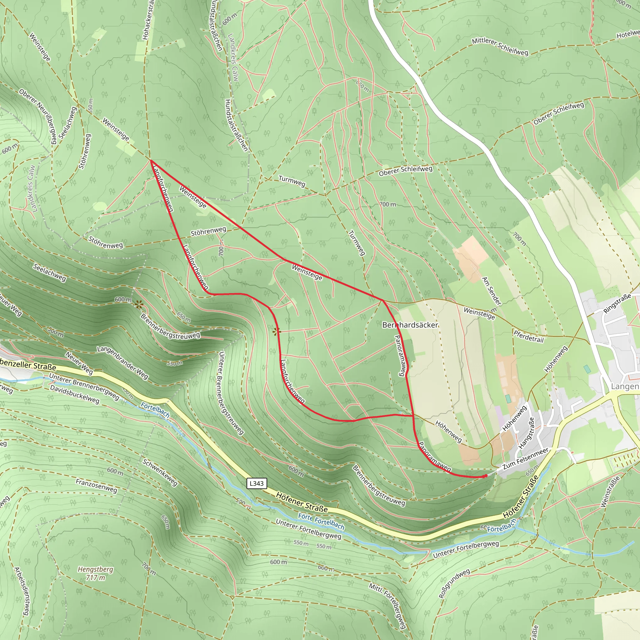 Langenbrander Hoehe and Langforchenweg Loop mobile static map