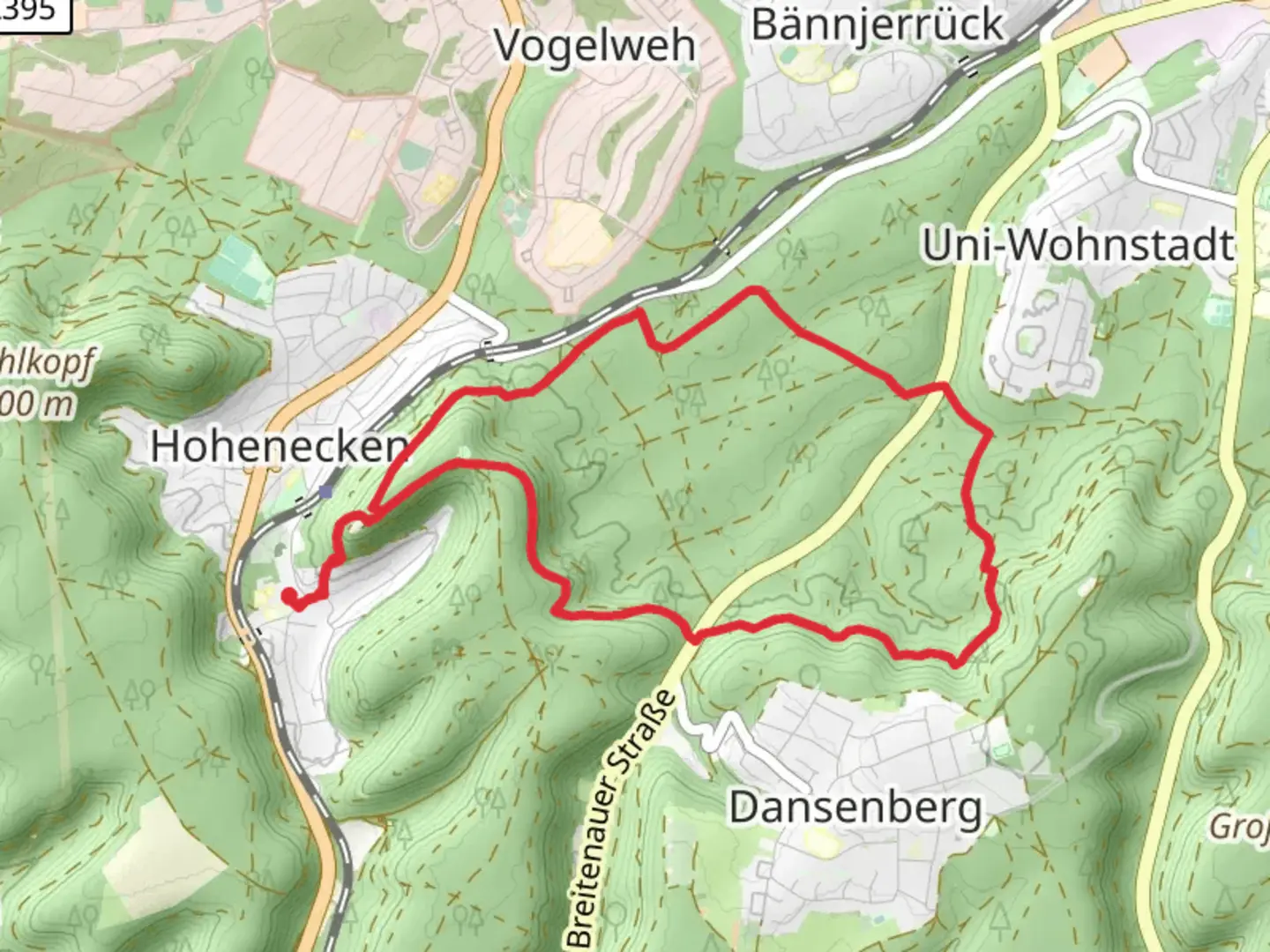 An image depicting the trail Saar Pfalz Weg Loop and its surrounding area.