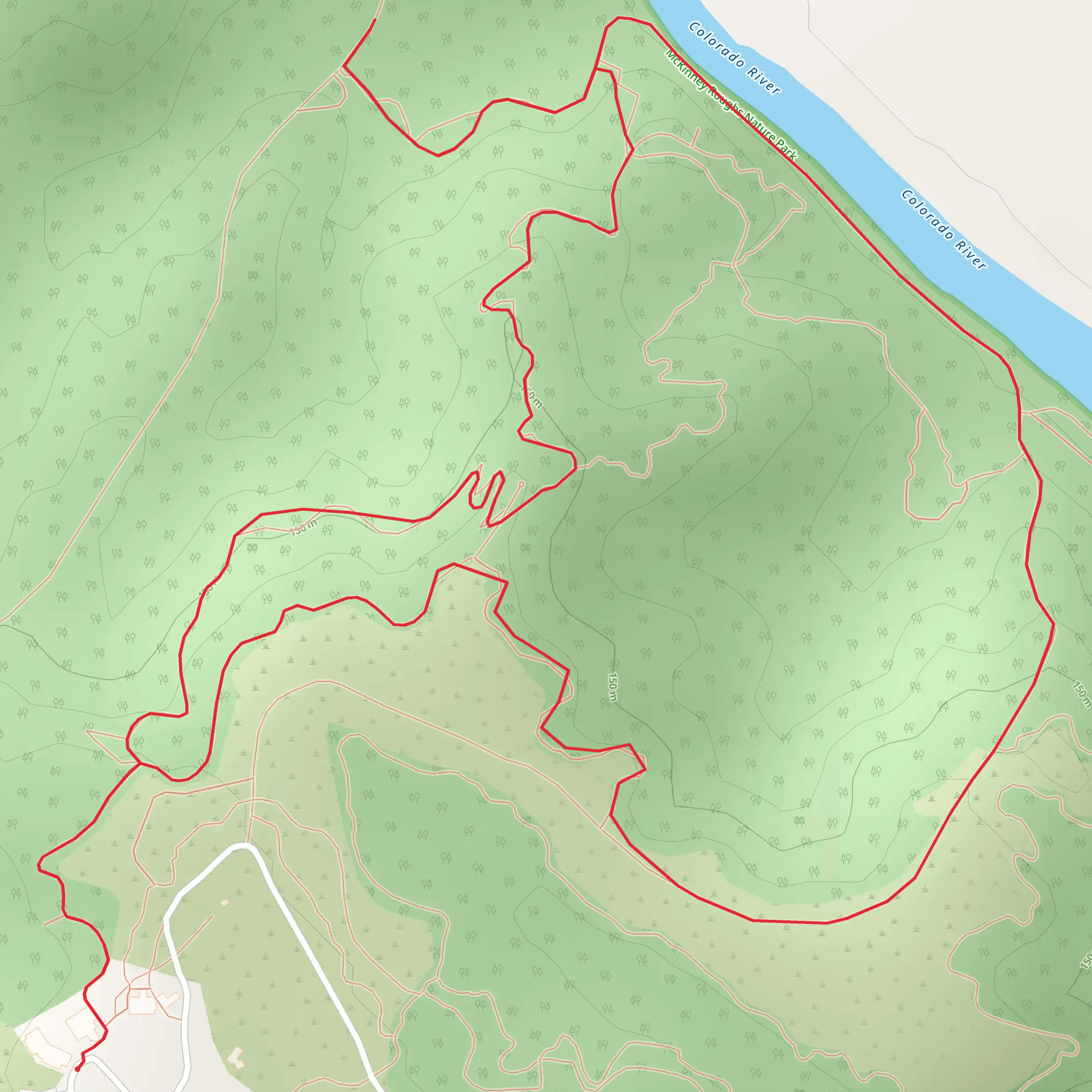 Colorado River - McKinney Roughs Nature Park mobile static map