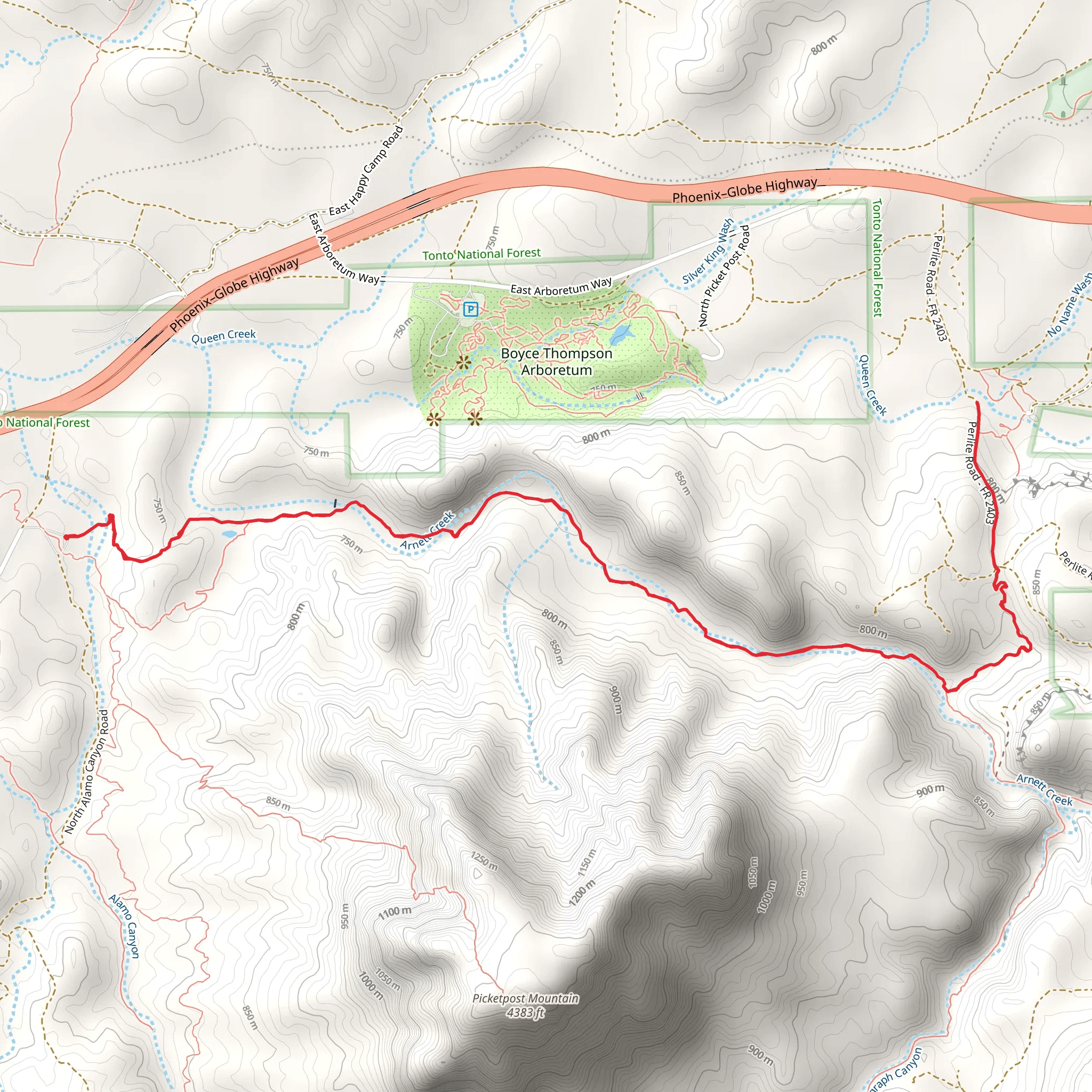 Lost Trail and Perlite Road mobile static map