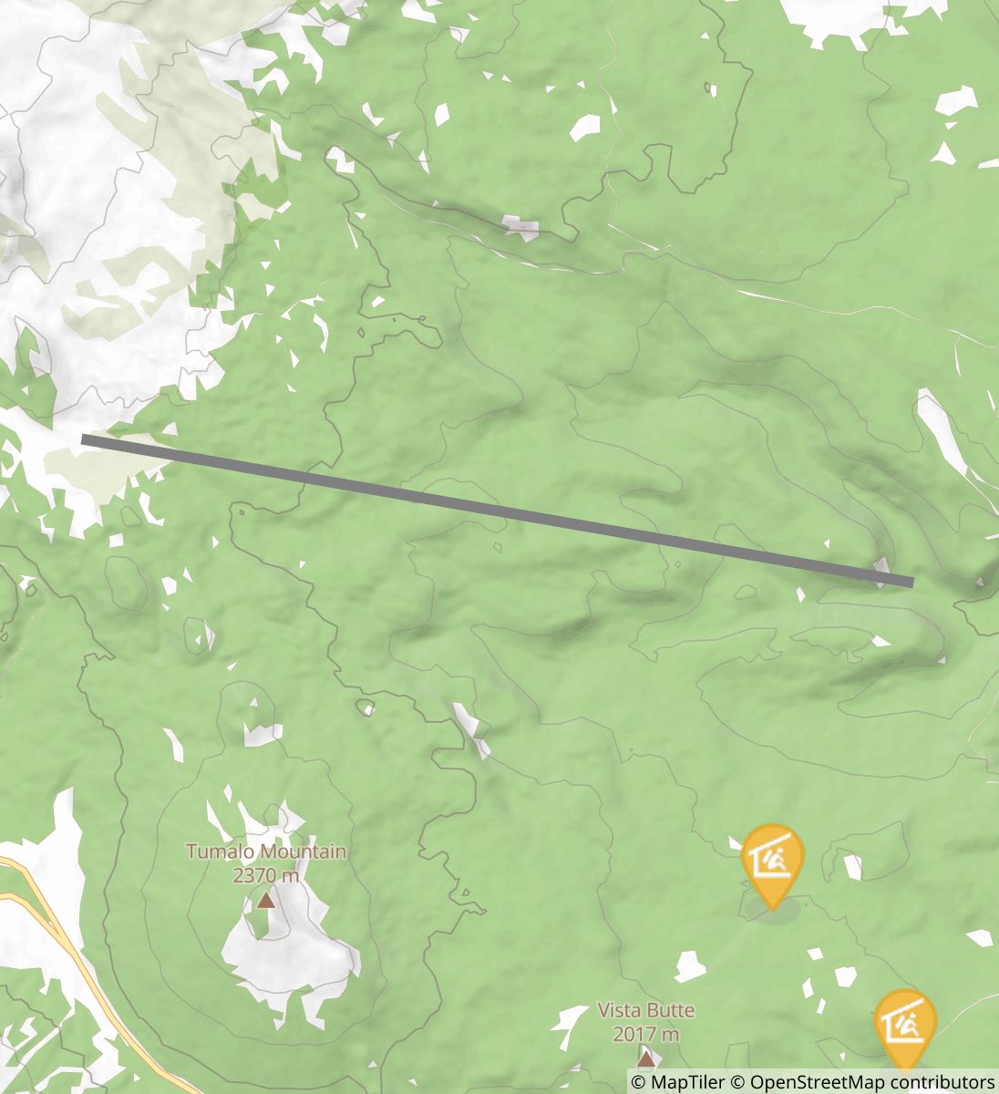Bridge Creek Trail shelter map