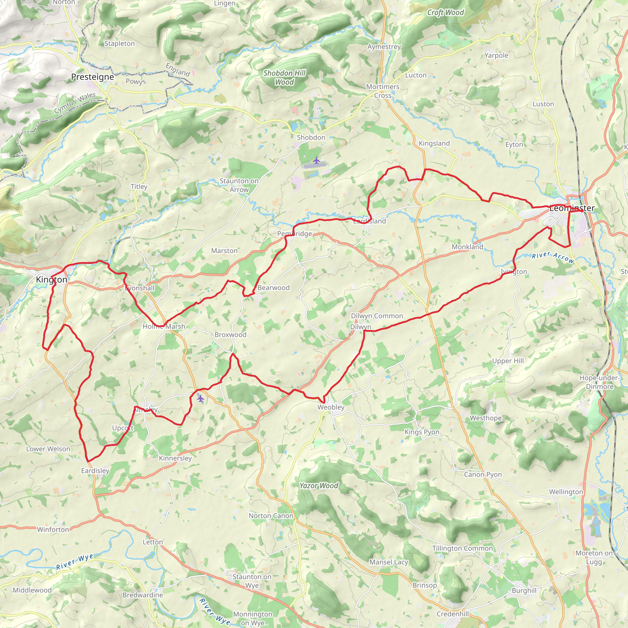 Black and White Village Trail mobile static map