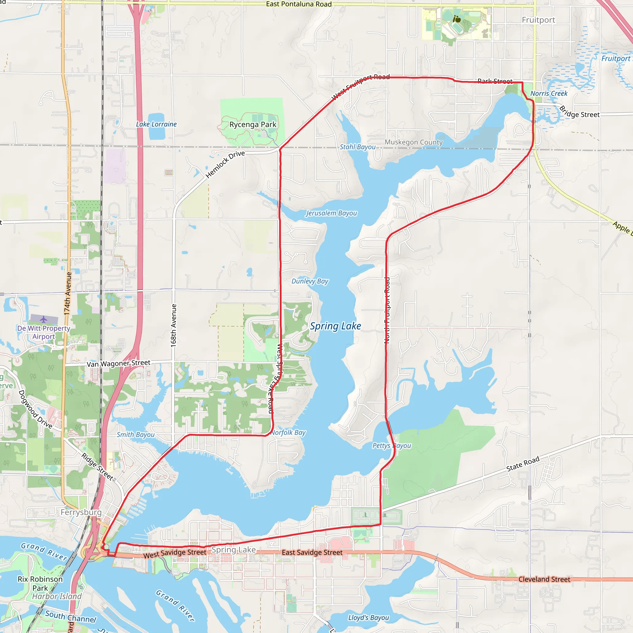 Spring Lake Loop mobile static map