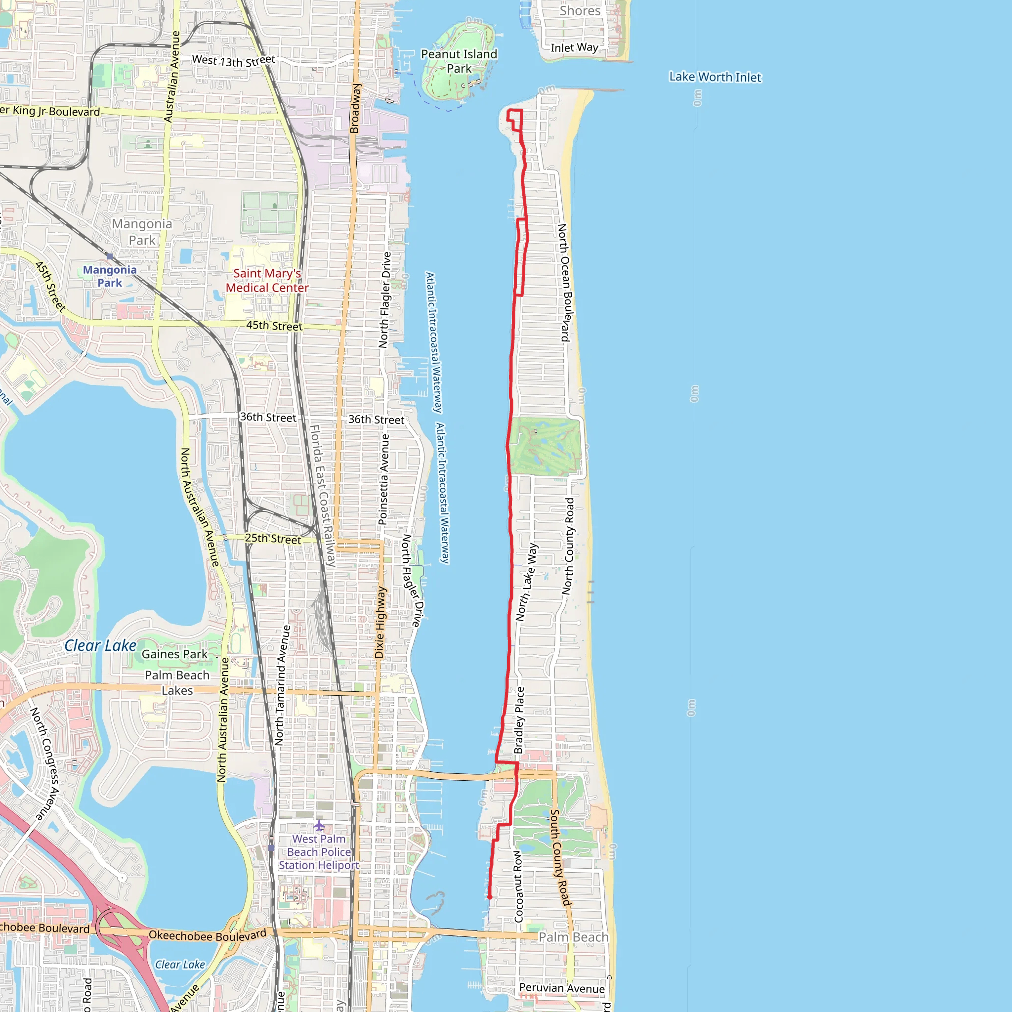Lake Worth Inlet Shore Trail mobile static map