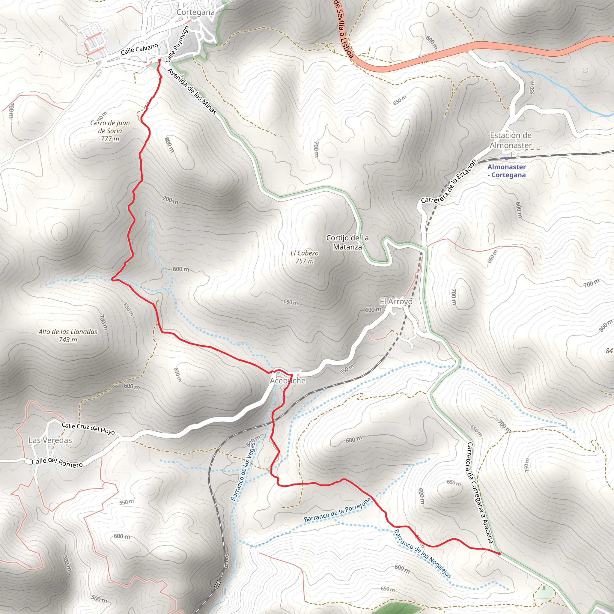 Cortegana - Almonaster la Real mobile static map