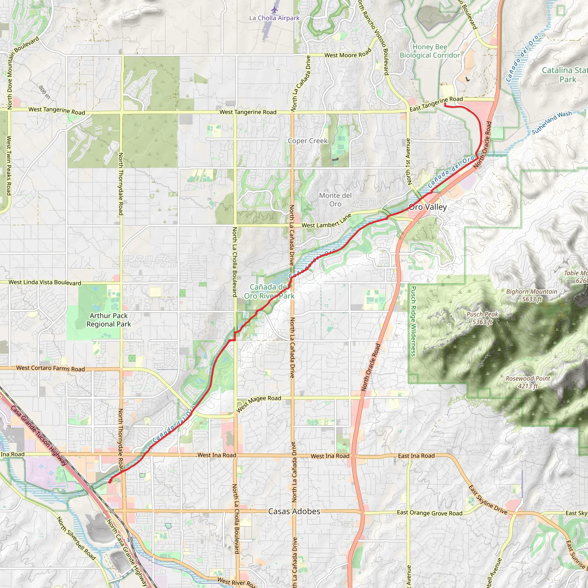 Canada del Oro Walk mobile static map