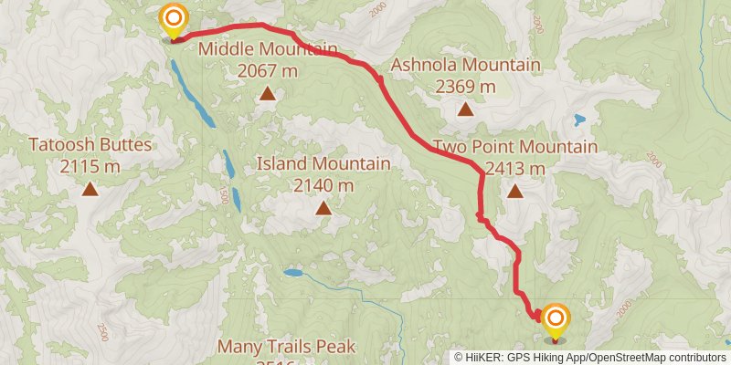 Larch Pass - Hidden Lakes Loop alt 1 Map