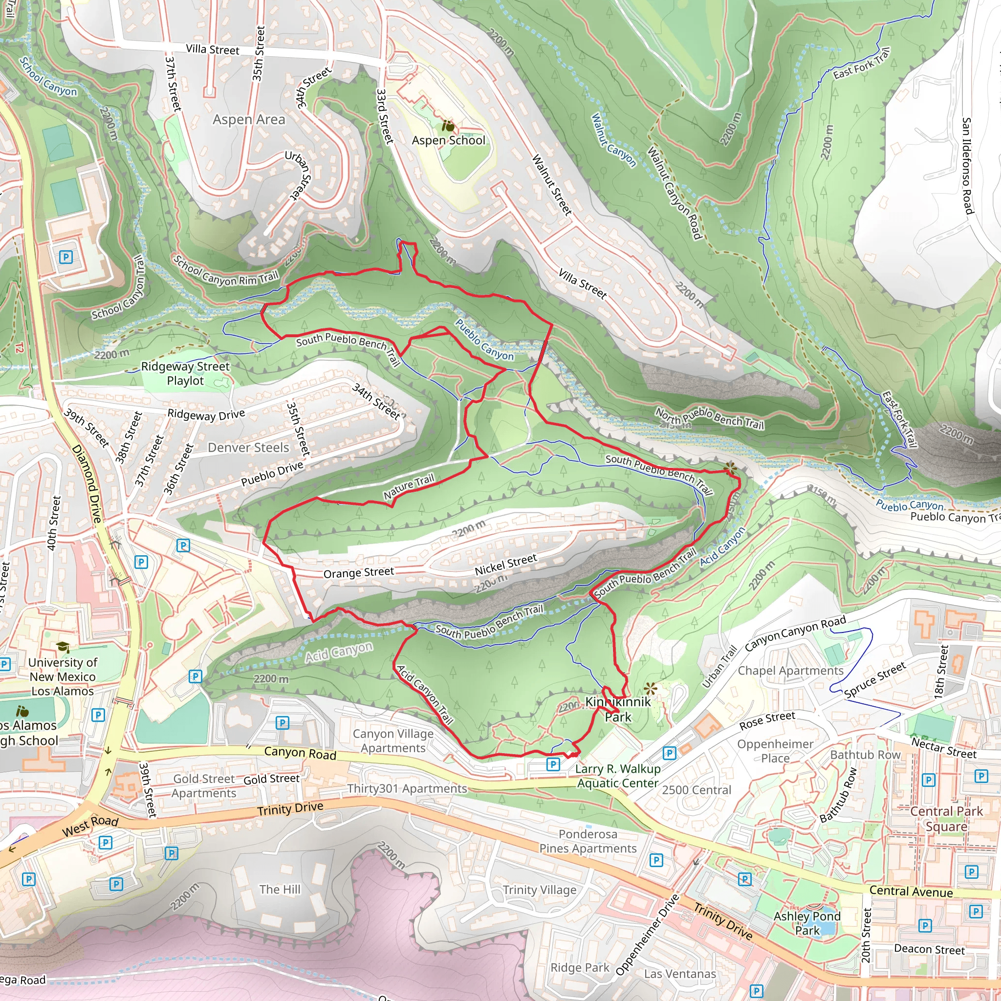 Bridges and South Pueblo Bench Loop Trail mobile static map