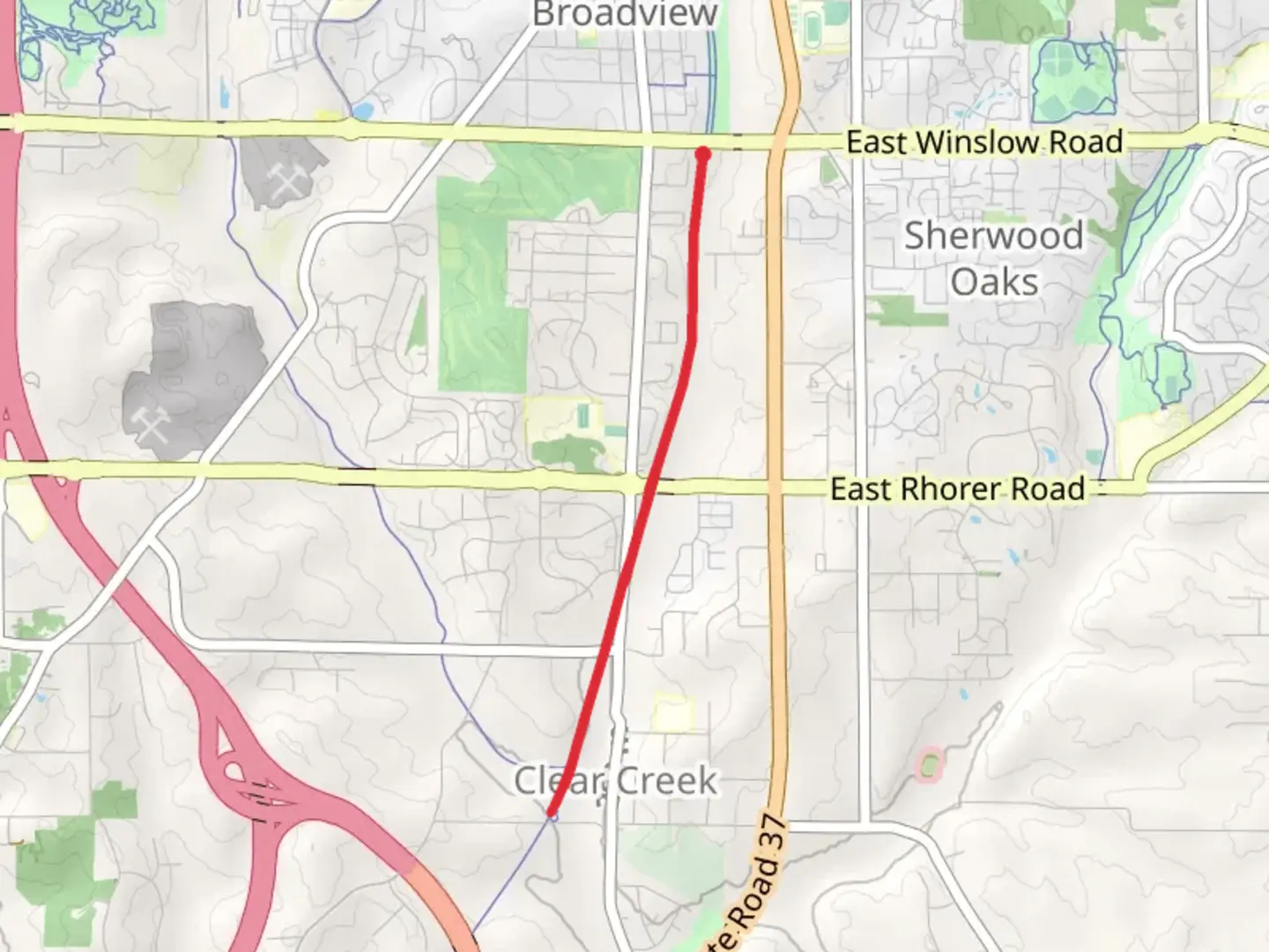 An image depicting the trail Bloomington Rail Trail and its surrounding area.