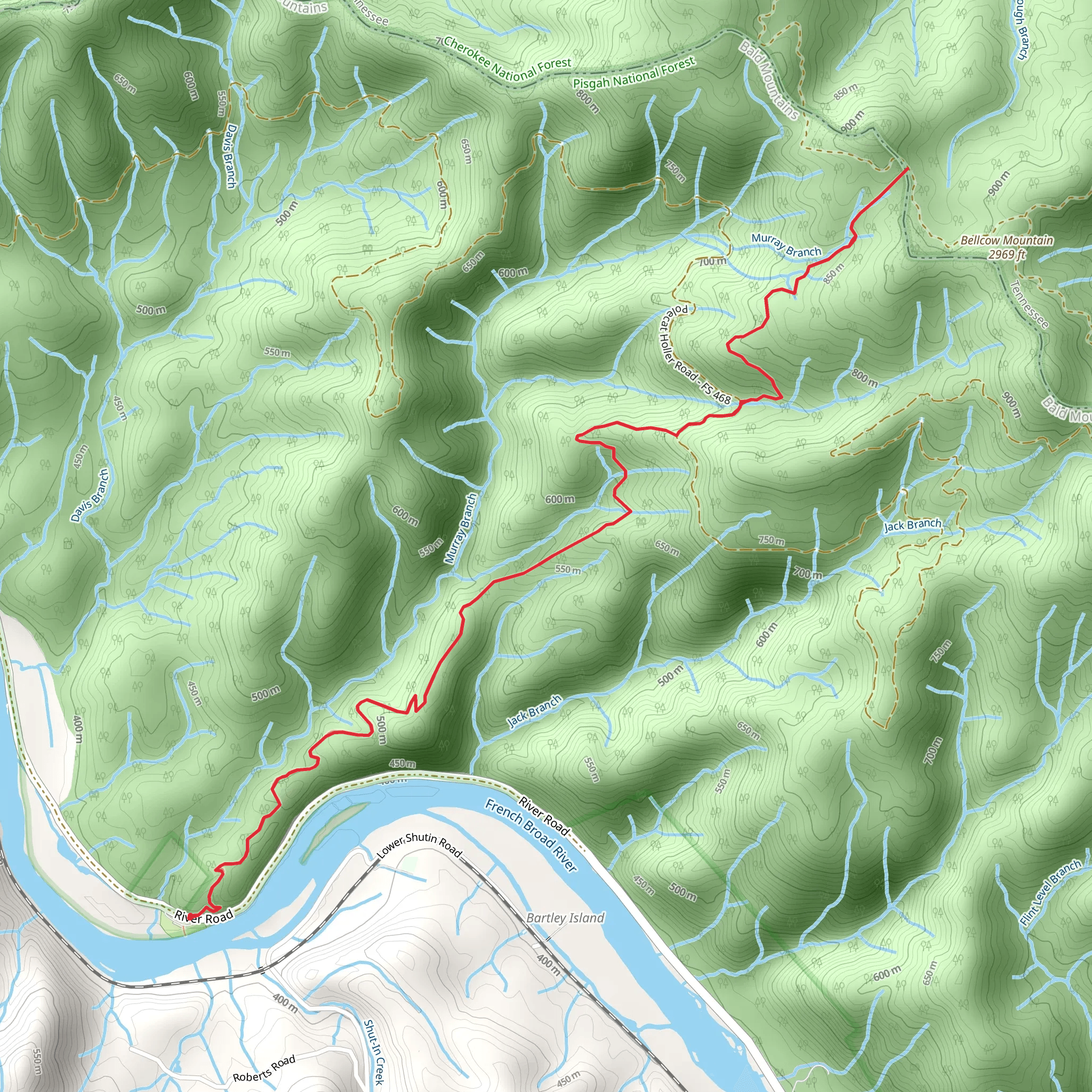 Jack Branch Trail mobile static map