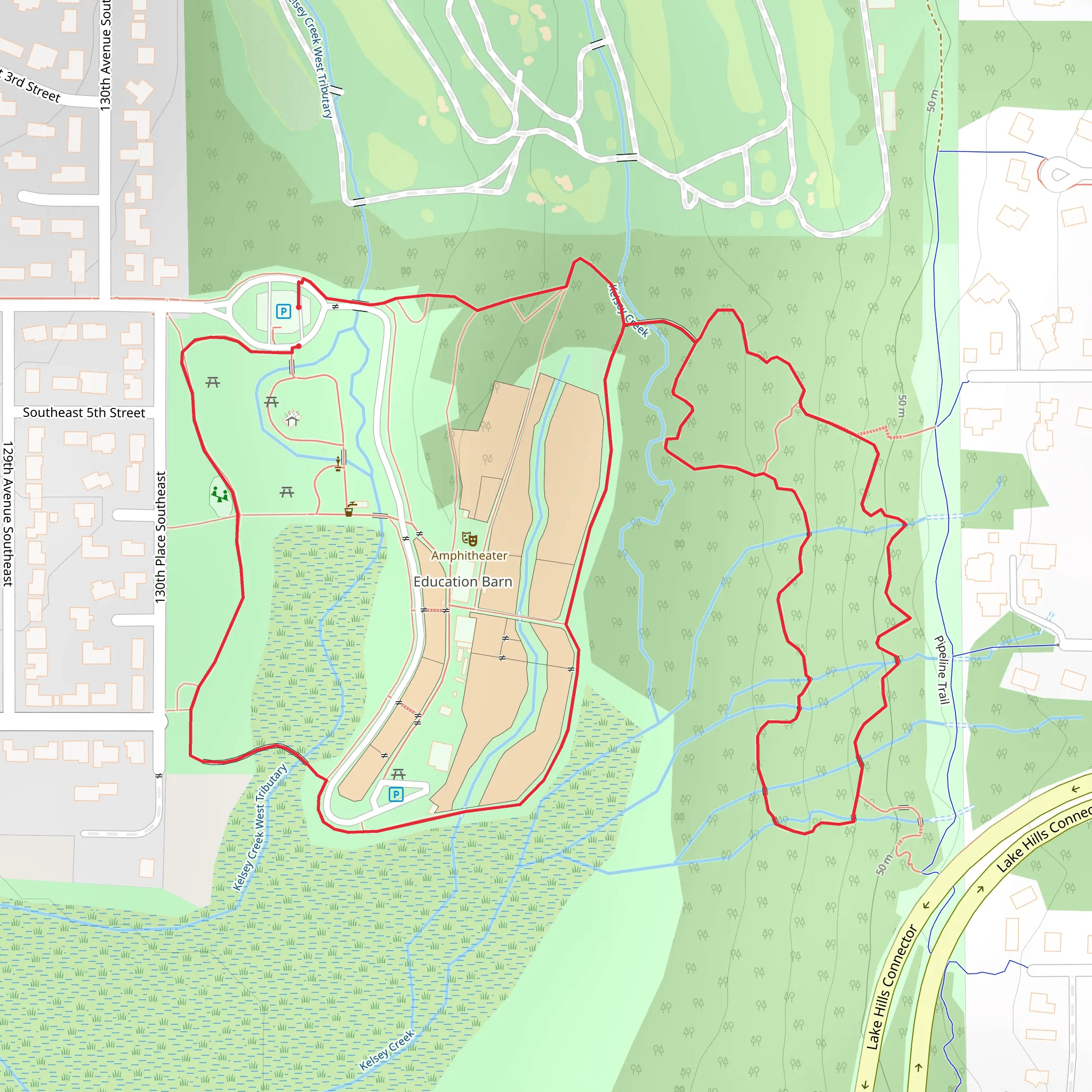 Kelsey Creek Park Loop mobile static map