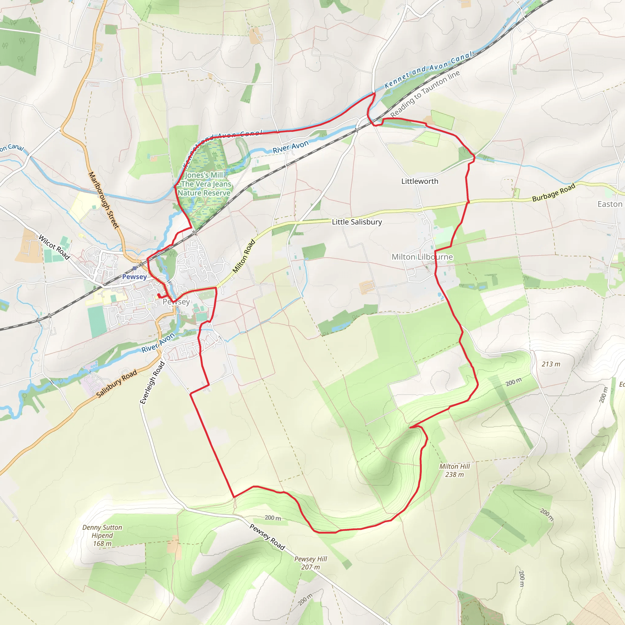 Pewsey Hill and Fyfield Down mobile static map