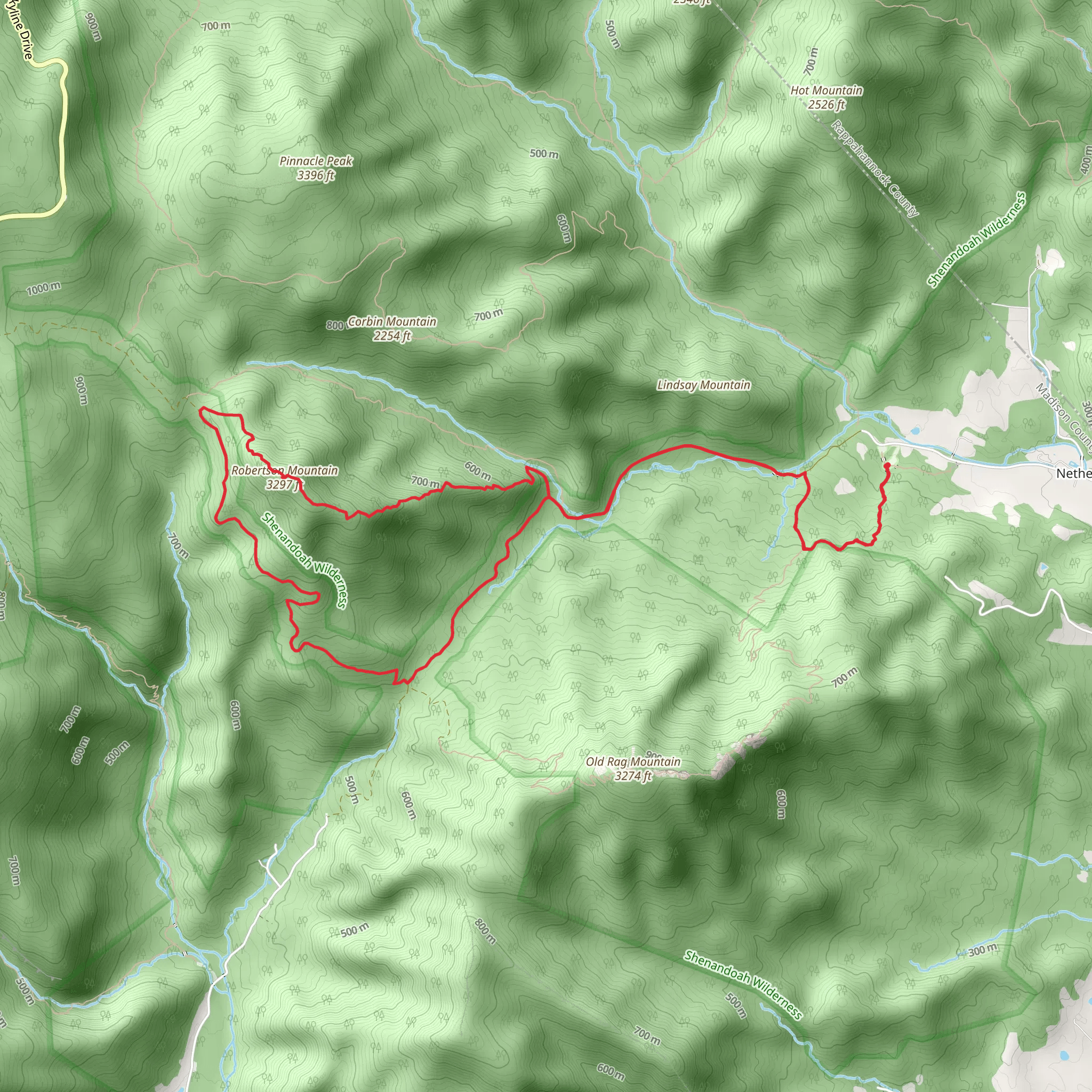 Robertson Mountain Loop via Ridge Trail mobile static map