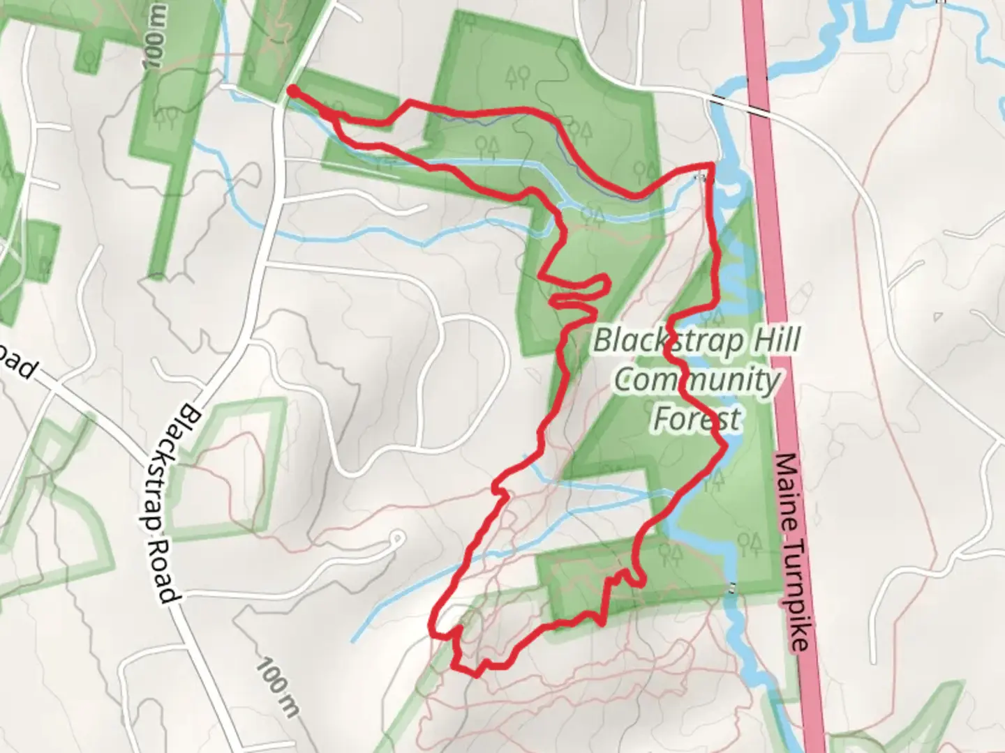 An image depicting the trail Piscataqua River via Cross Falmouth Trail and its surrounding area.