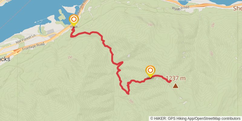 Casey Creek via Herman Creek Trail stage 2 Map