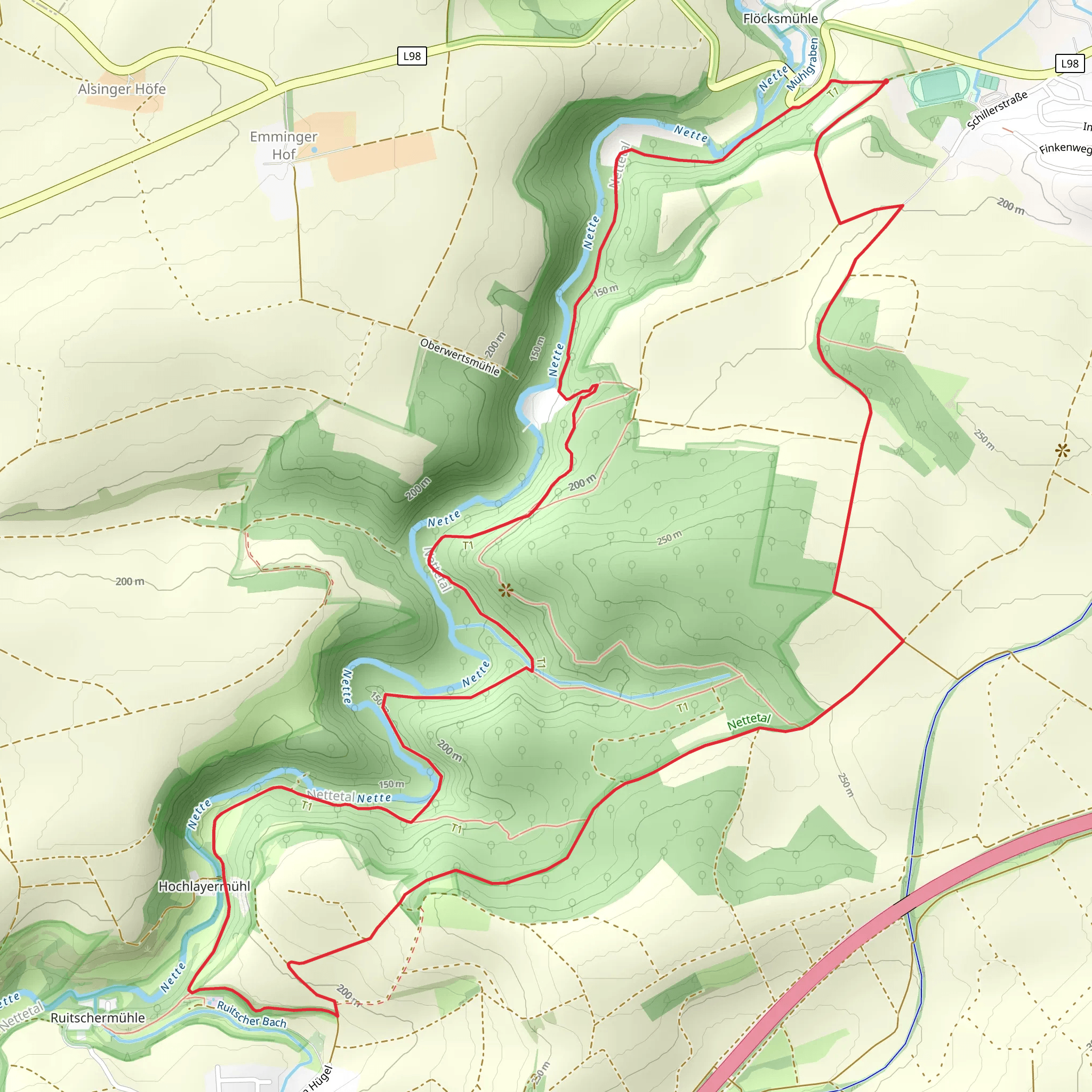 Nettetal Loop via Hochlayer Muhle mobile static map