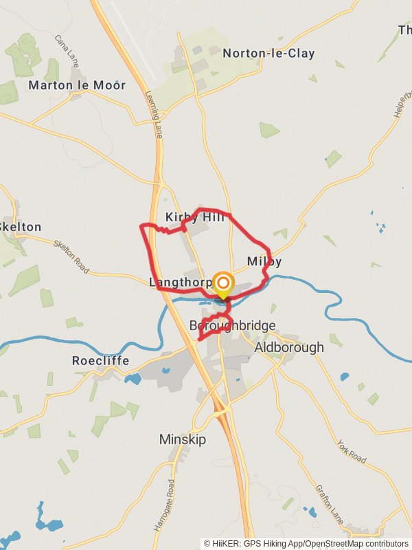 Map of Boroughbridge Milby Kirby Hill and Devil's Arrows, North