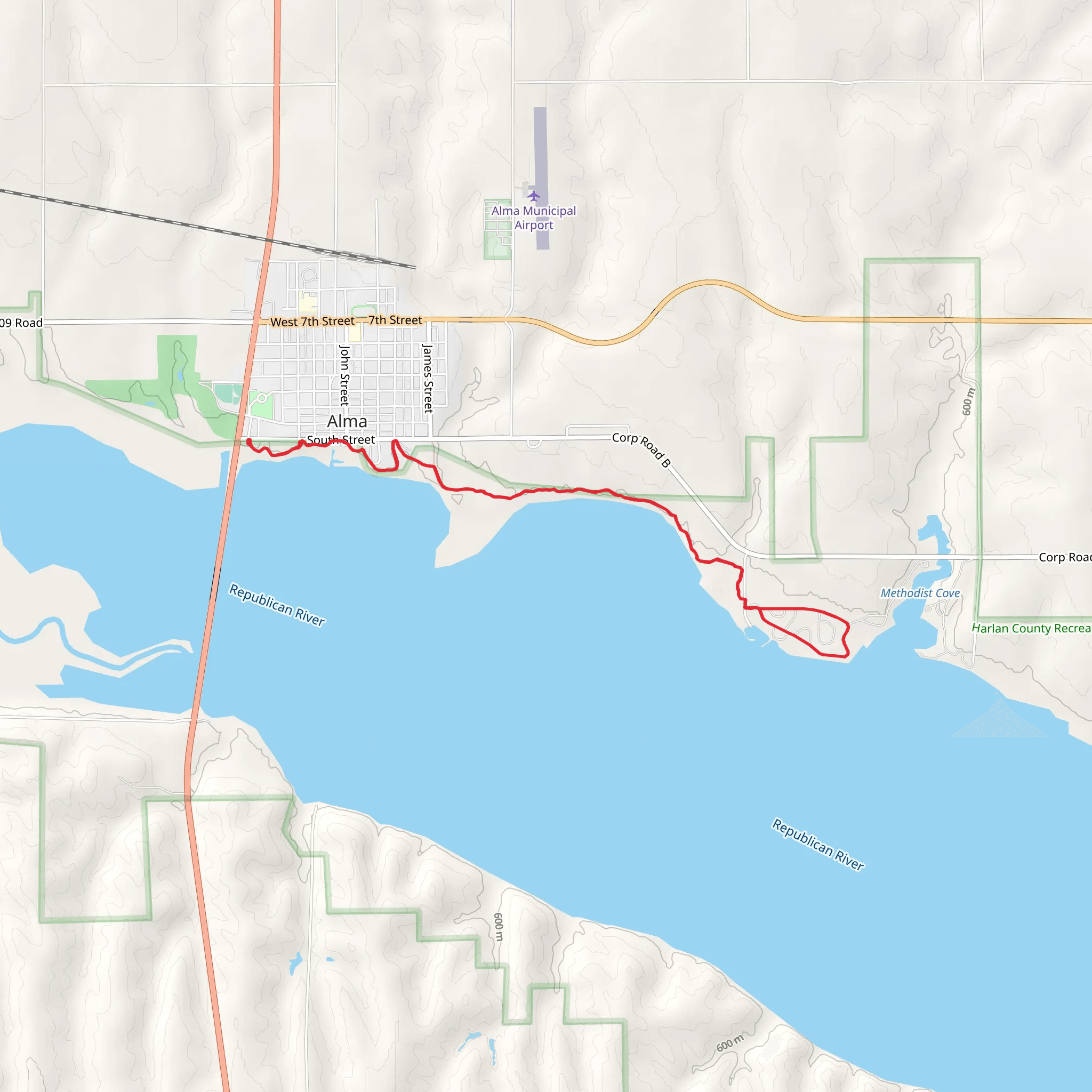 Methoist Cove Campground Walk mobile static map