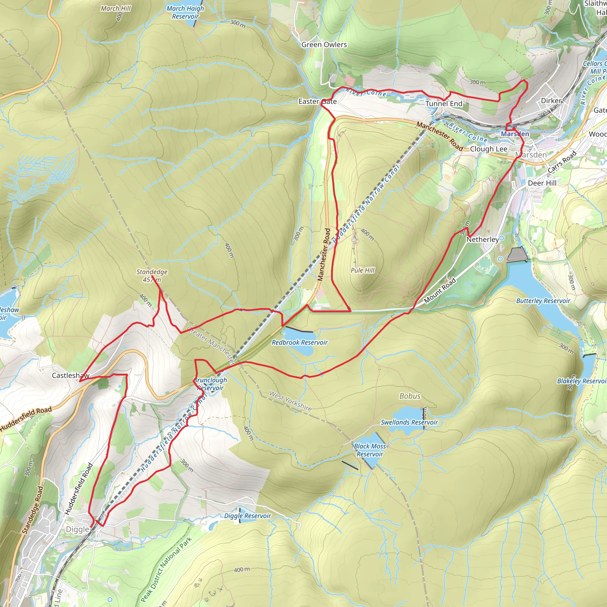 Standedge Loop Trail mobile static map