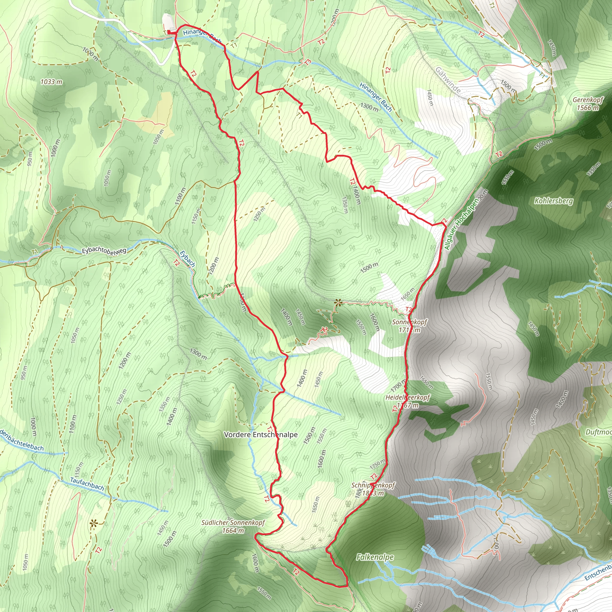 Schnippenkopf, Heidelbeerkopf and Sonnenkopf Loop mobile static map