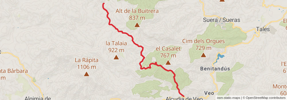 GR 36 - Vilavella - Montanejos stage 3 Map