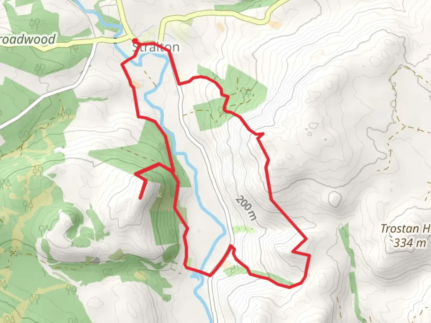 An image depicting the trail Straiton circular via Colonel Hunter Monument and its surrounding area.