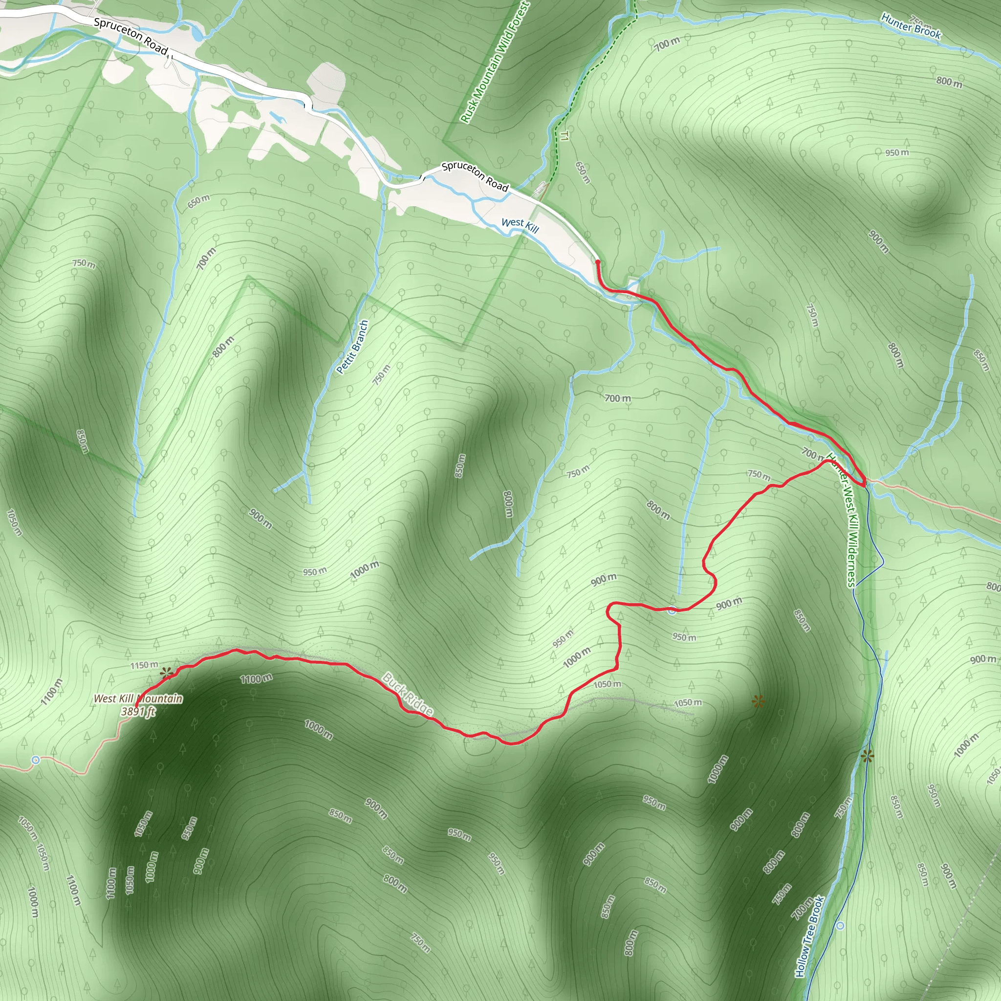 West Kill Mountain via Devil's Path mobile static map