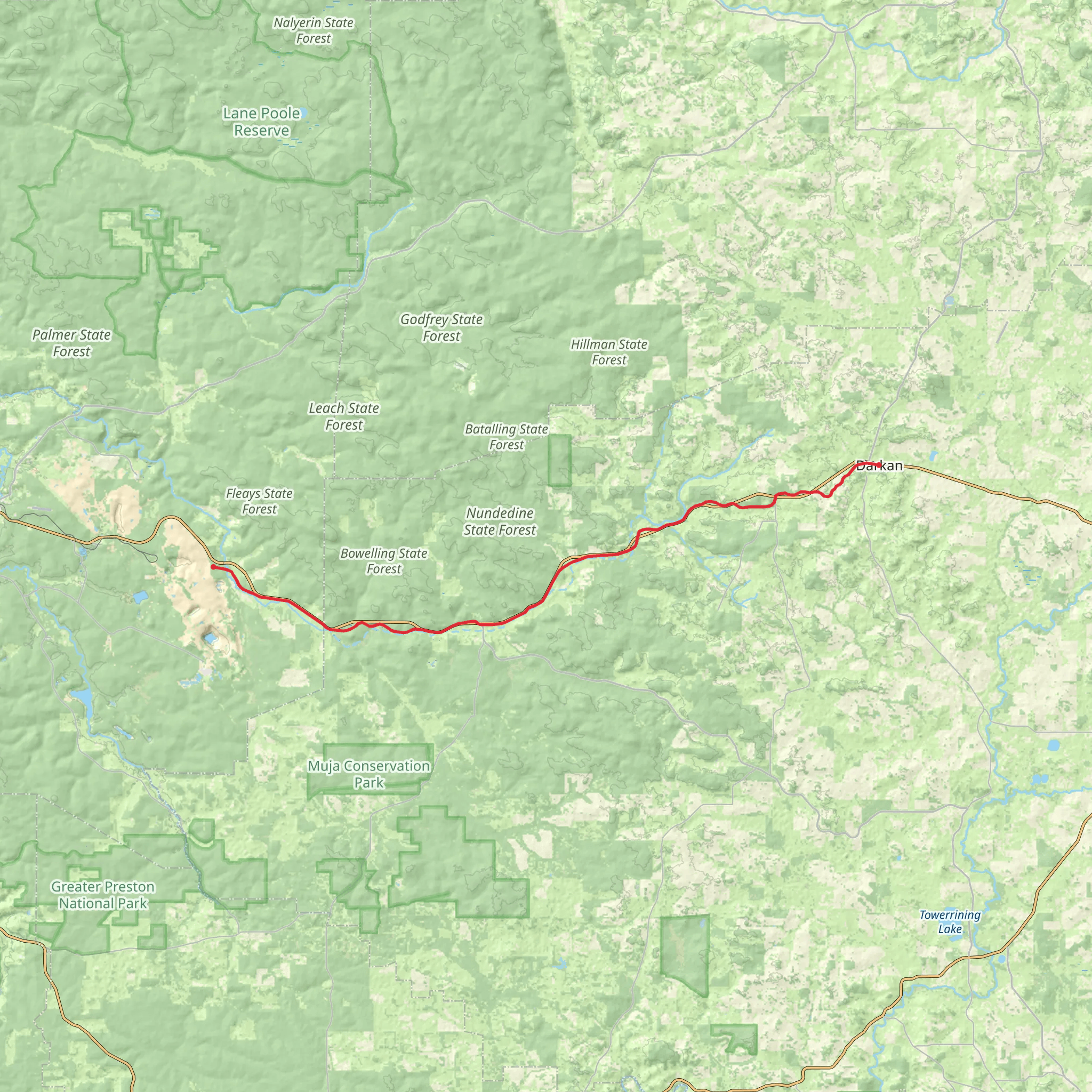 Collie Darkan Rail Trail mobile static map