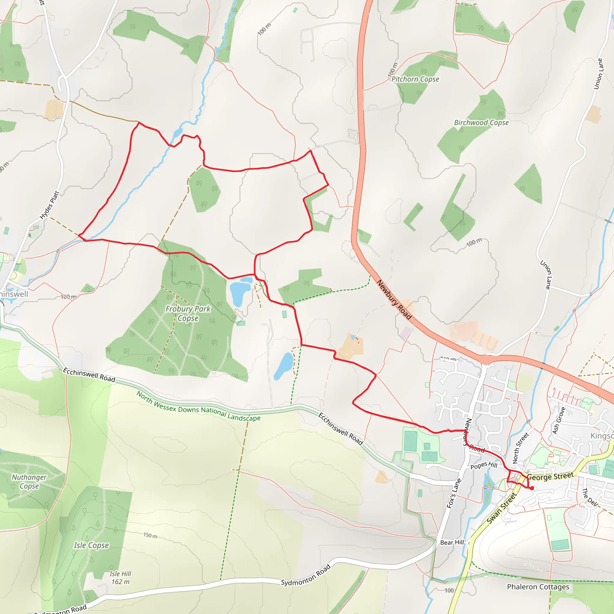 Kingsclere Walk mobile static map