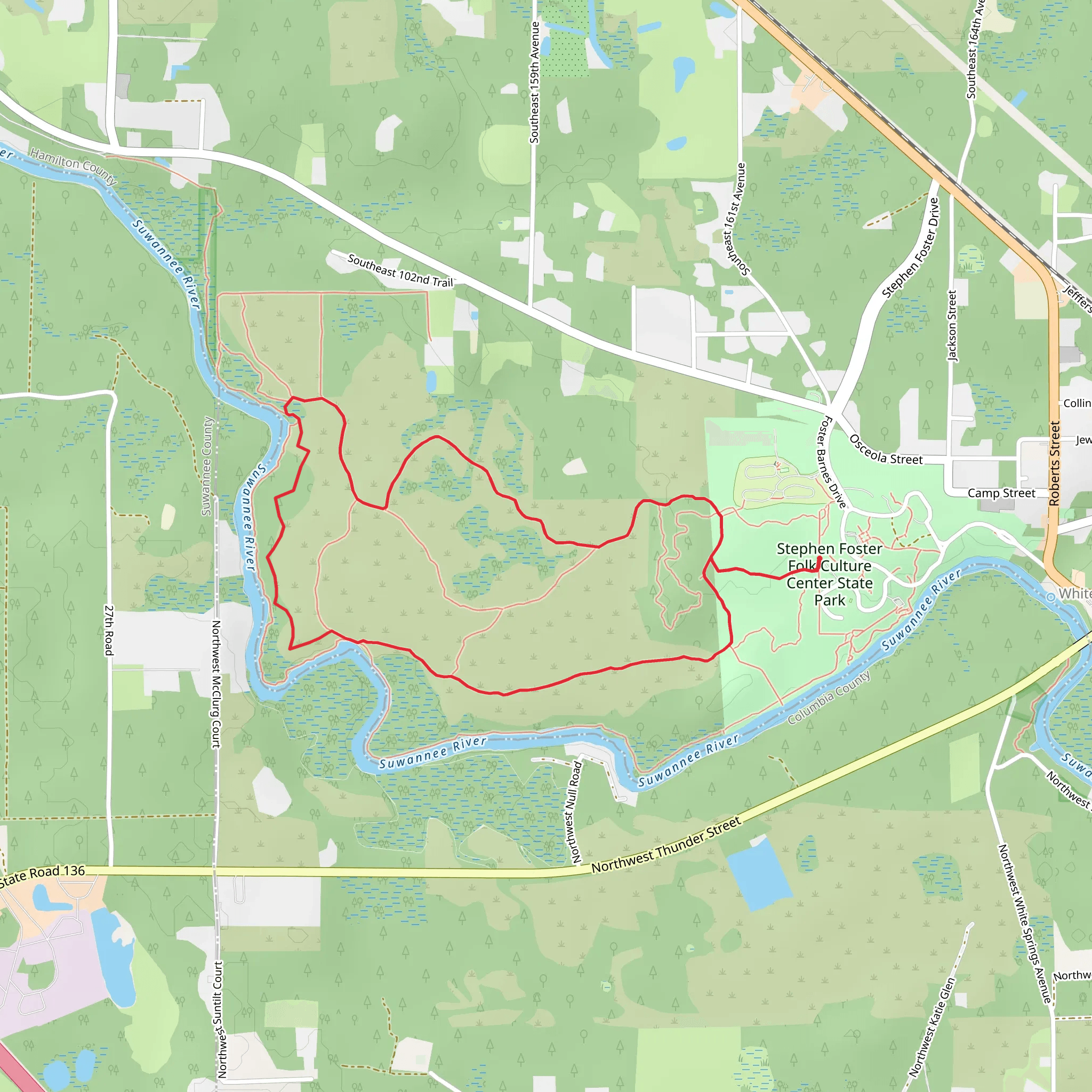 Stephen Foster Folk Culture Center State Park Loop - West mobile static map