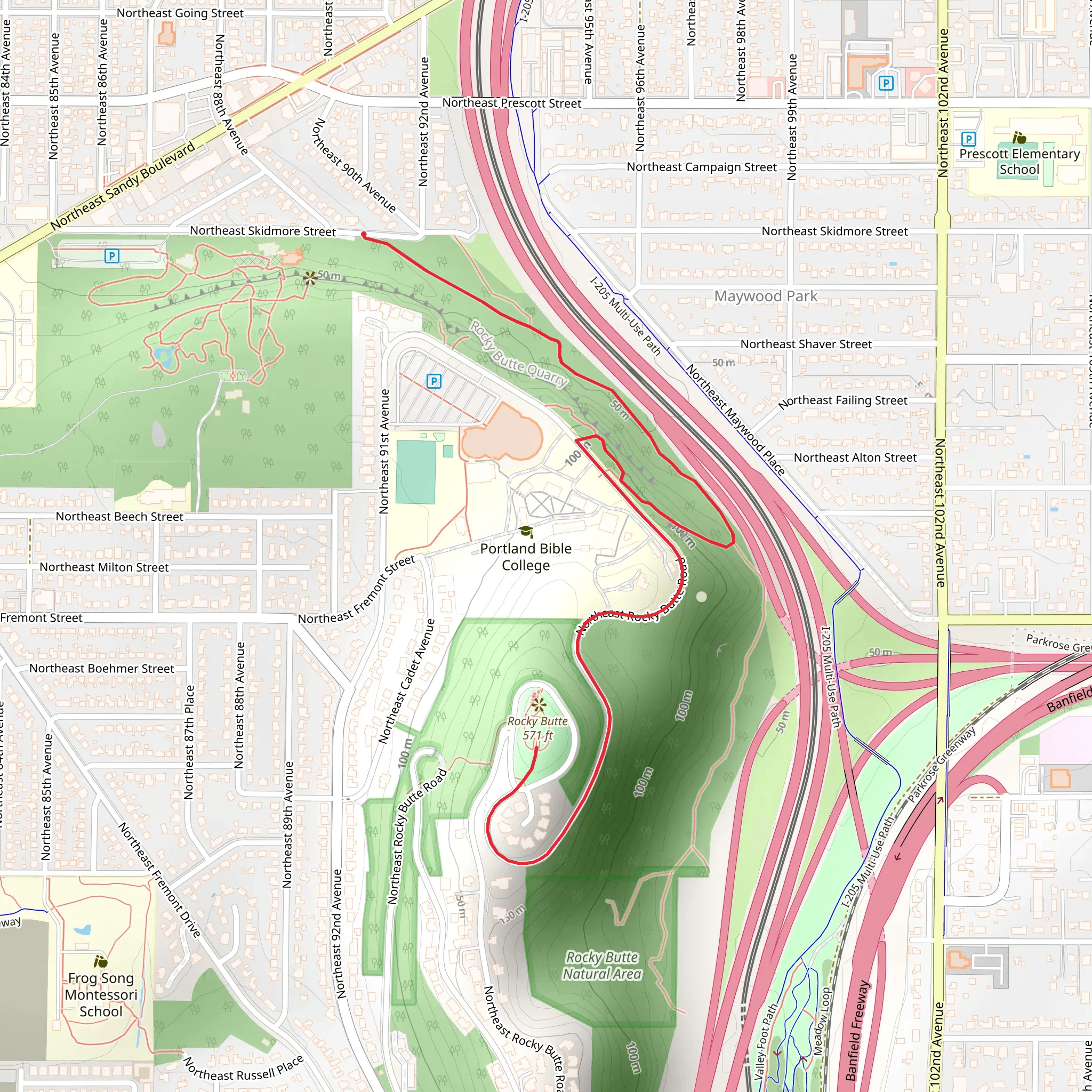 Rocky Butte mobile static map