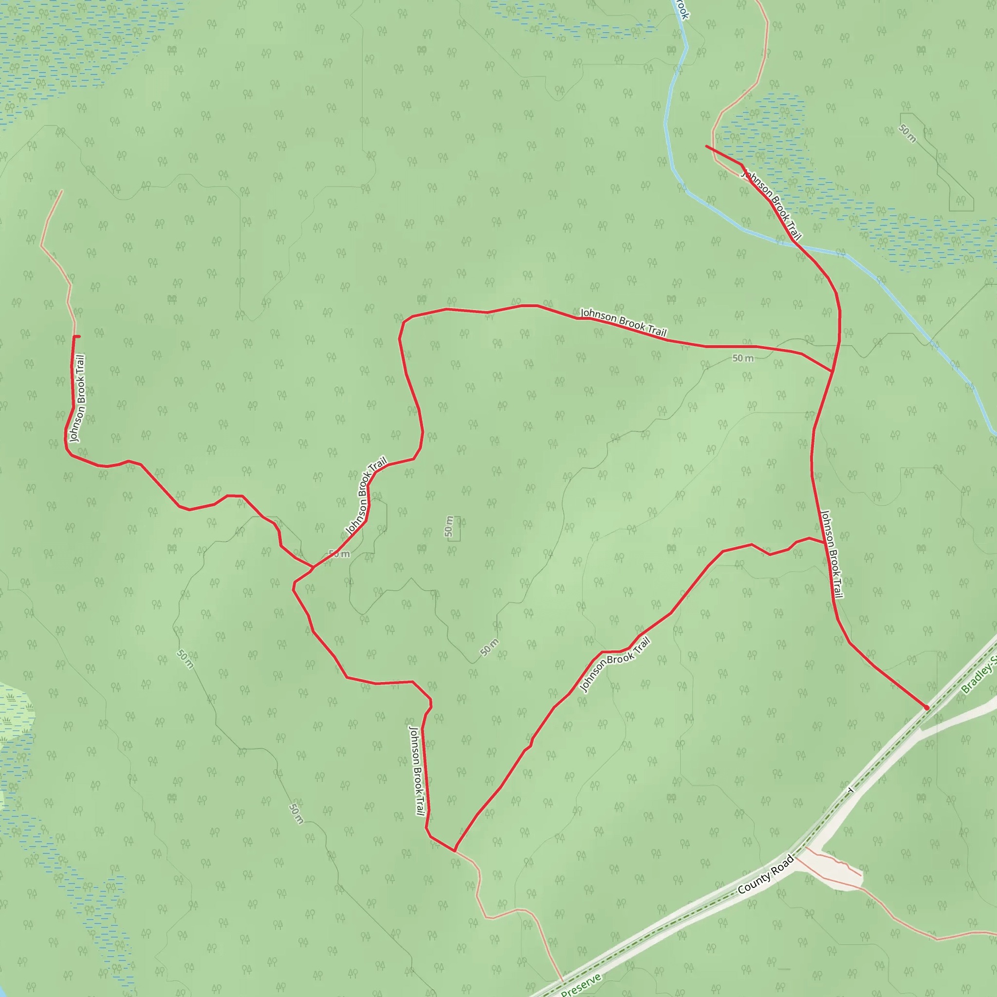 Johnson Brook Trail - County Road mobile static map