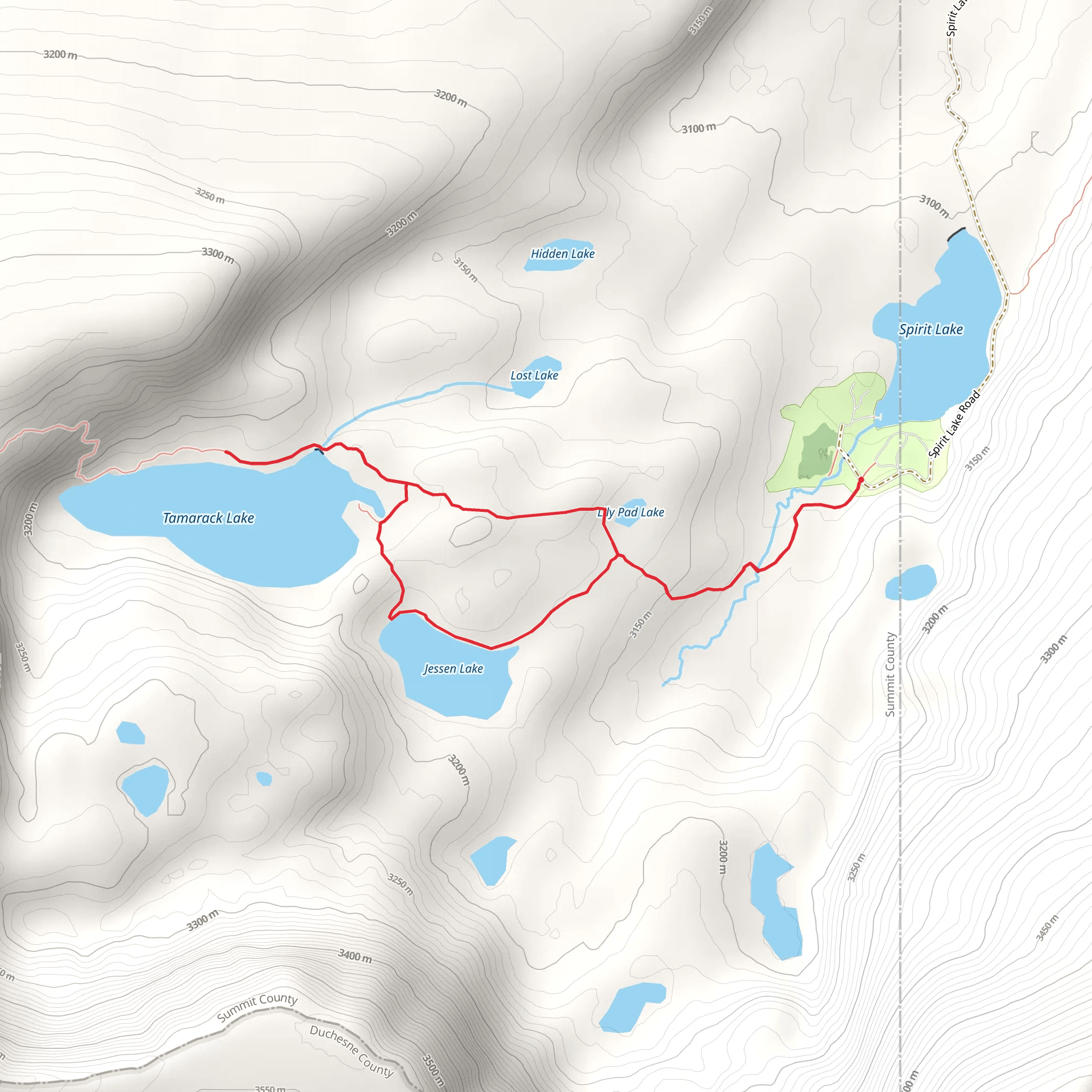 Tamarack Lake and Jessen Lake Loop mobile static map