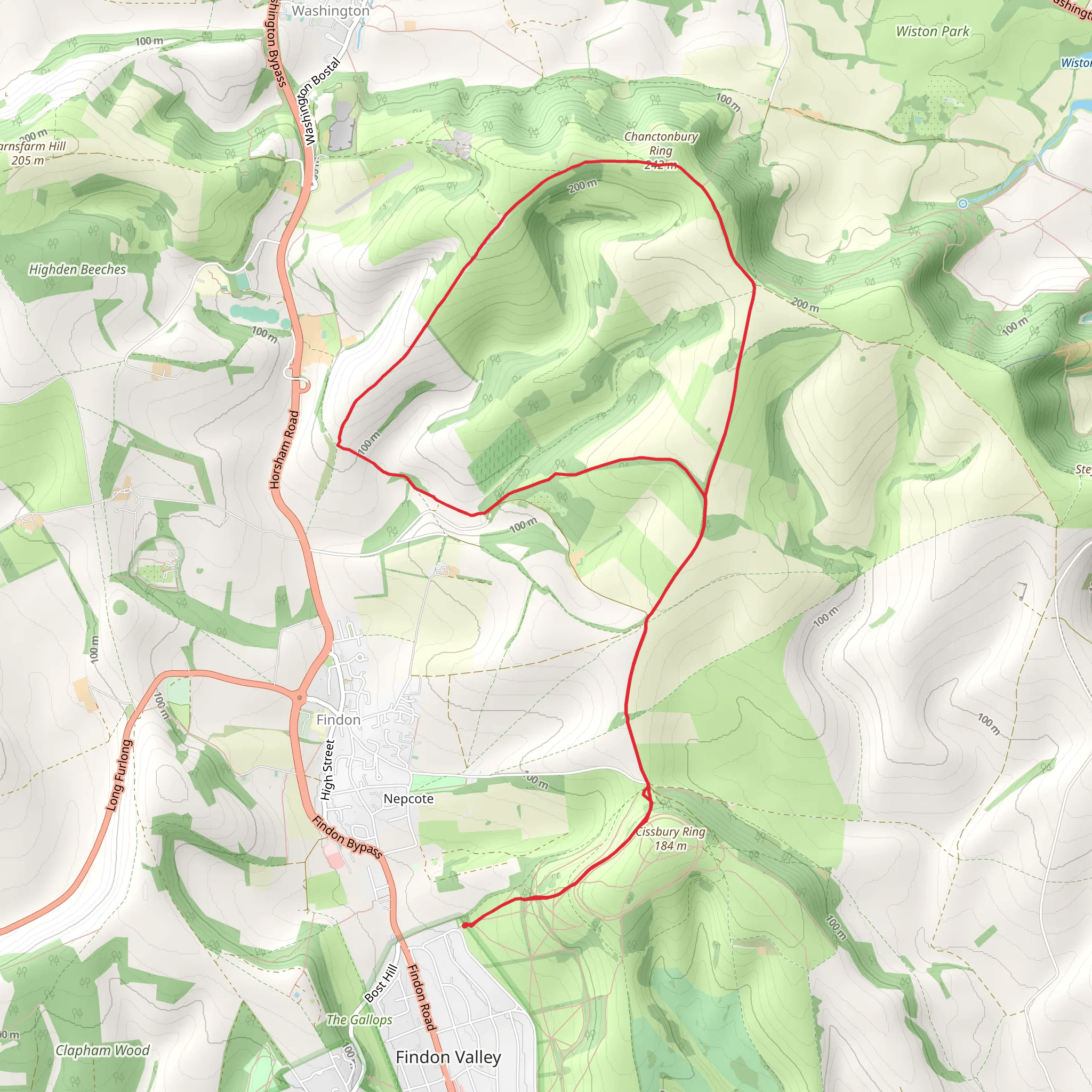 Findon Northern Loop mobile static map