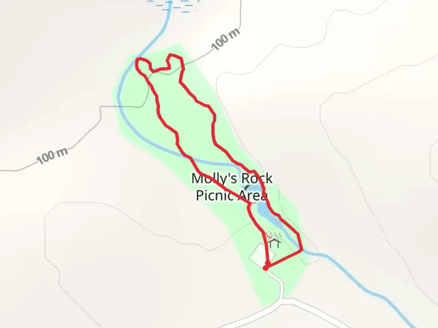 An image depicting the trail Mollys Rock Trail and its surrounding area.