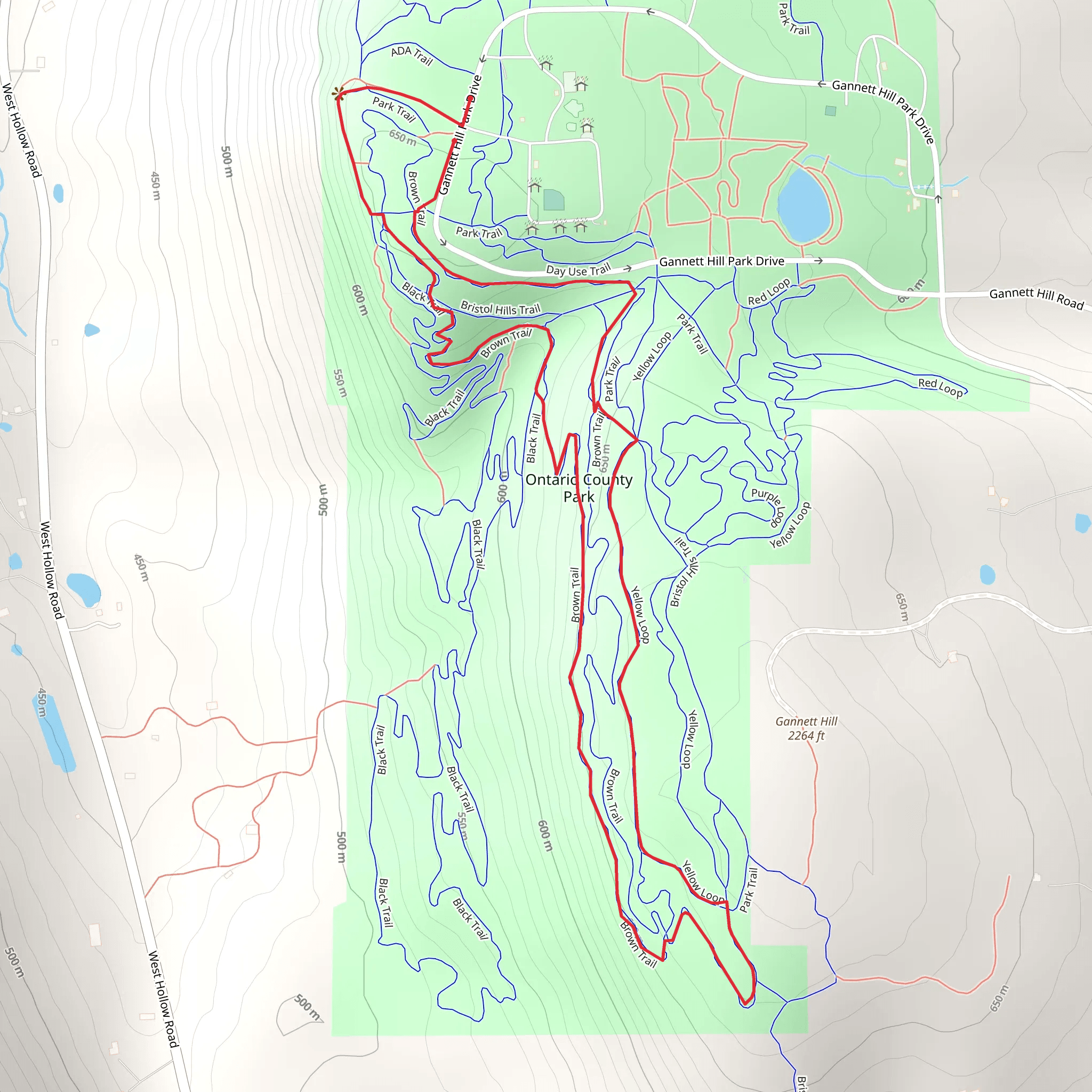 Ontario County Park Loop mobile static map