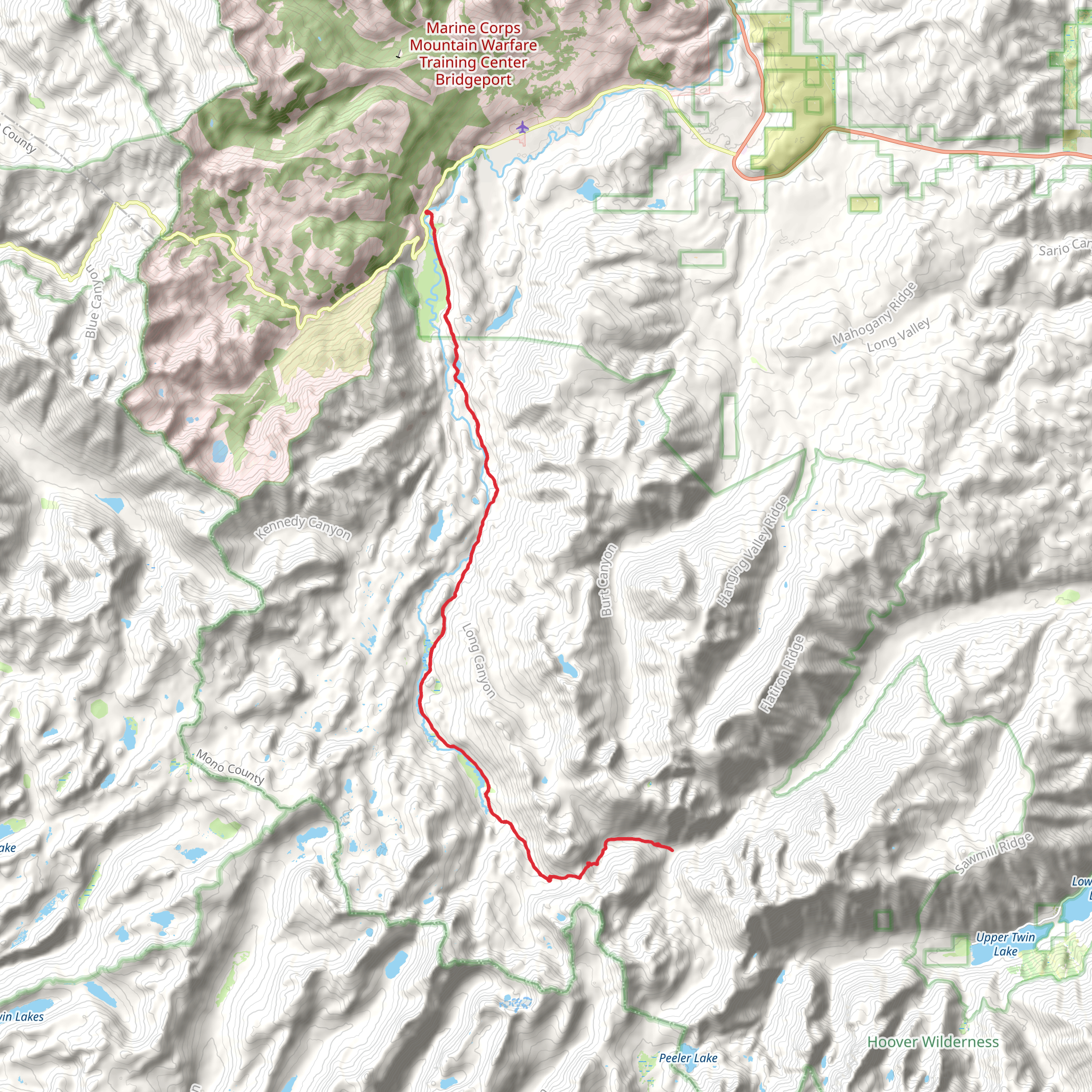West Walker River Trail mobile static map