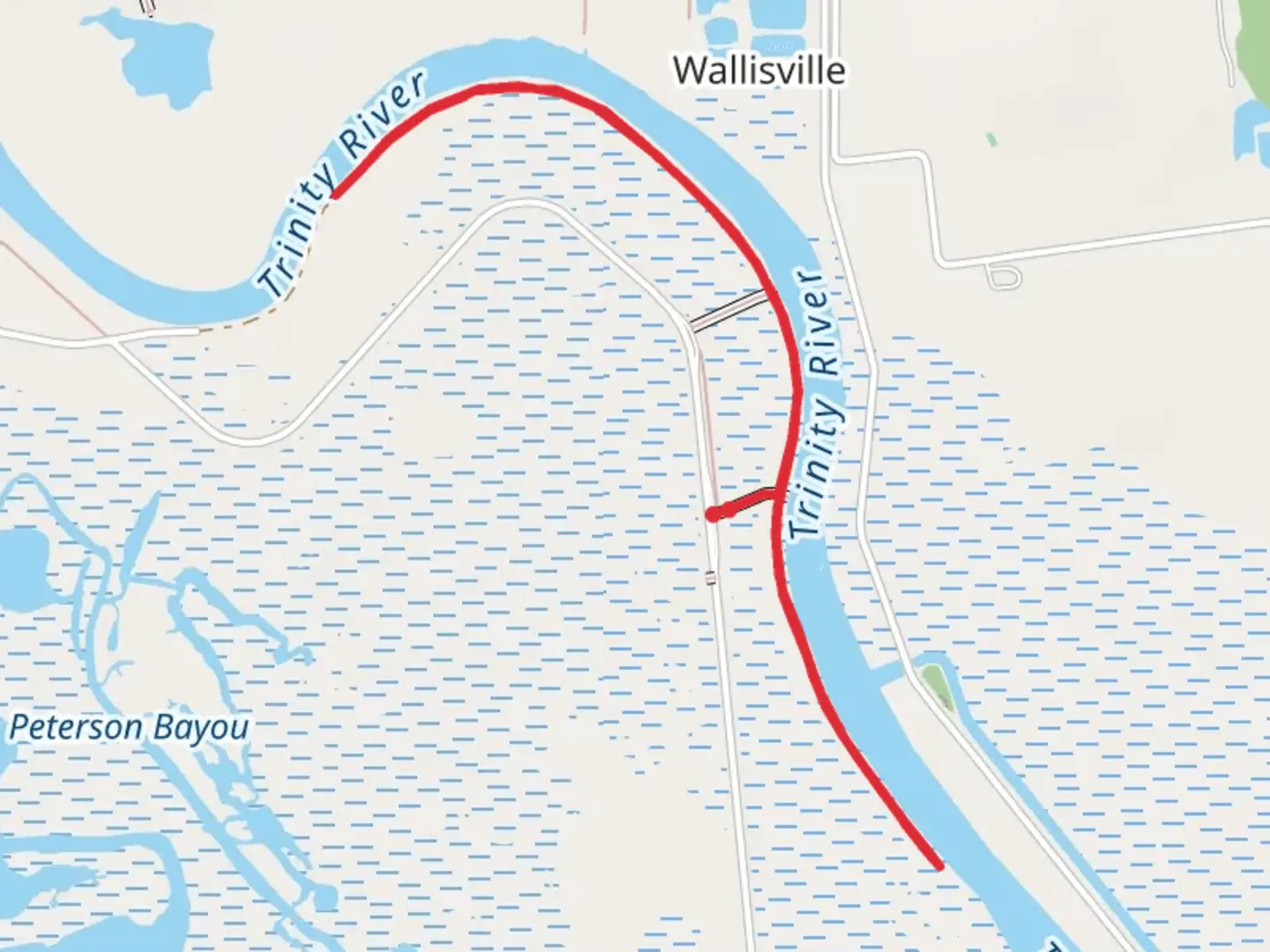 An image depicting the trail Trinity River Out and Back and its surrounding area.