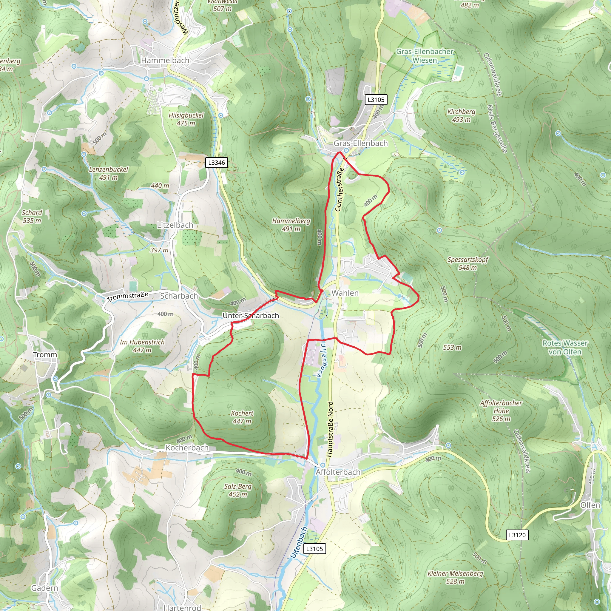 Kochert and Streitmühle Loop - Wahlen mobile static map