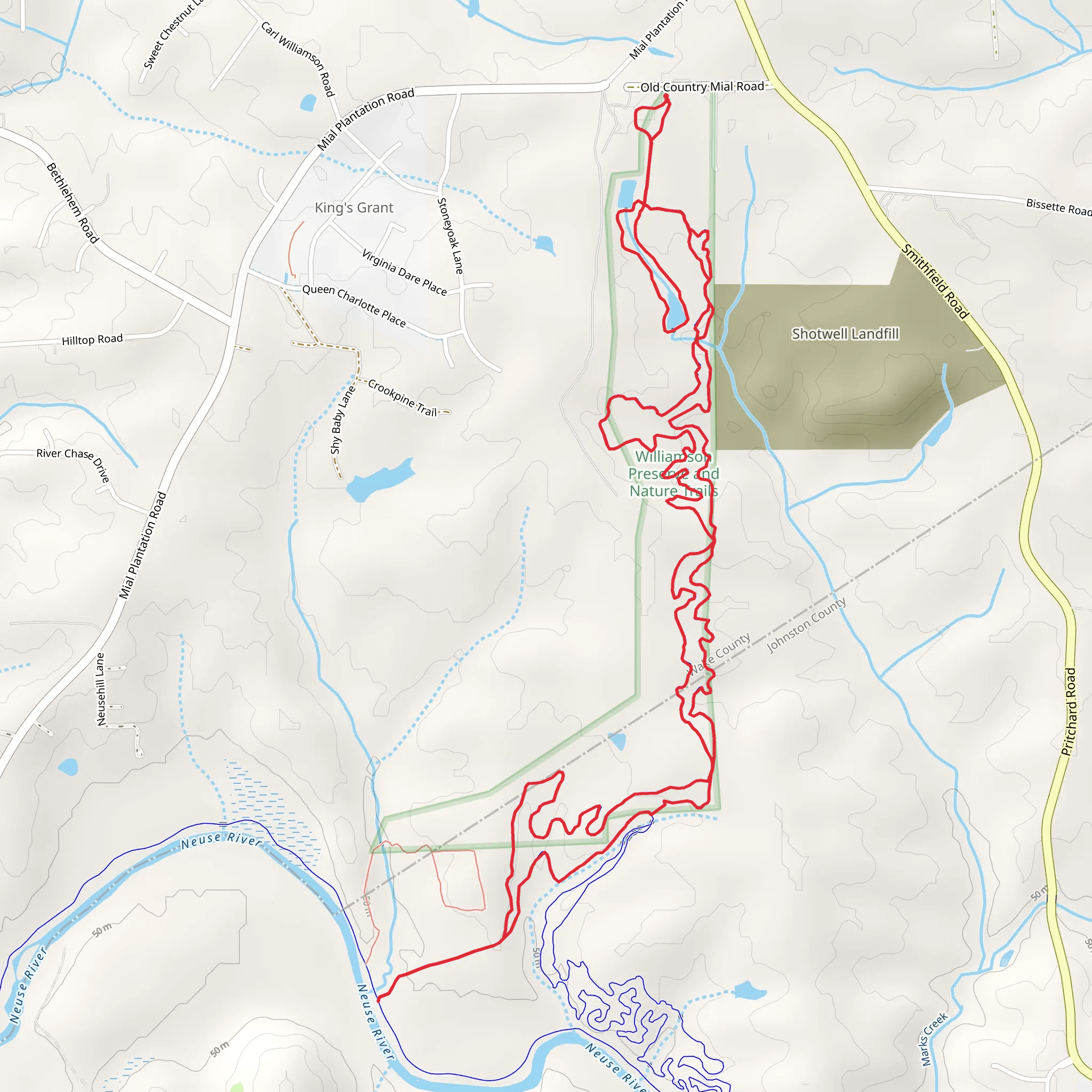 Pine Warbler Way, Little Falls and Longleaf Loop mobile static map