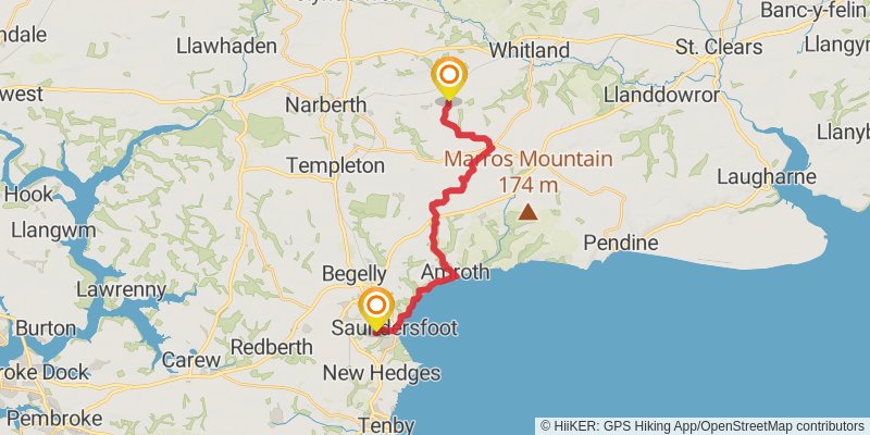 Wales Cistercian Way stage 15 Map