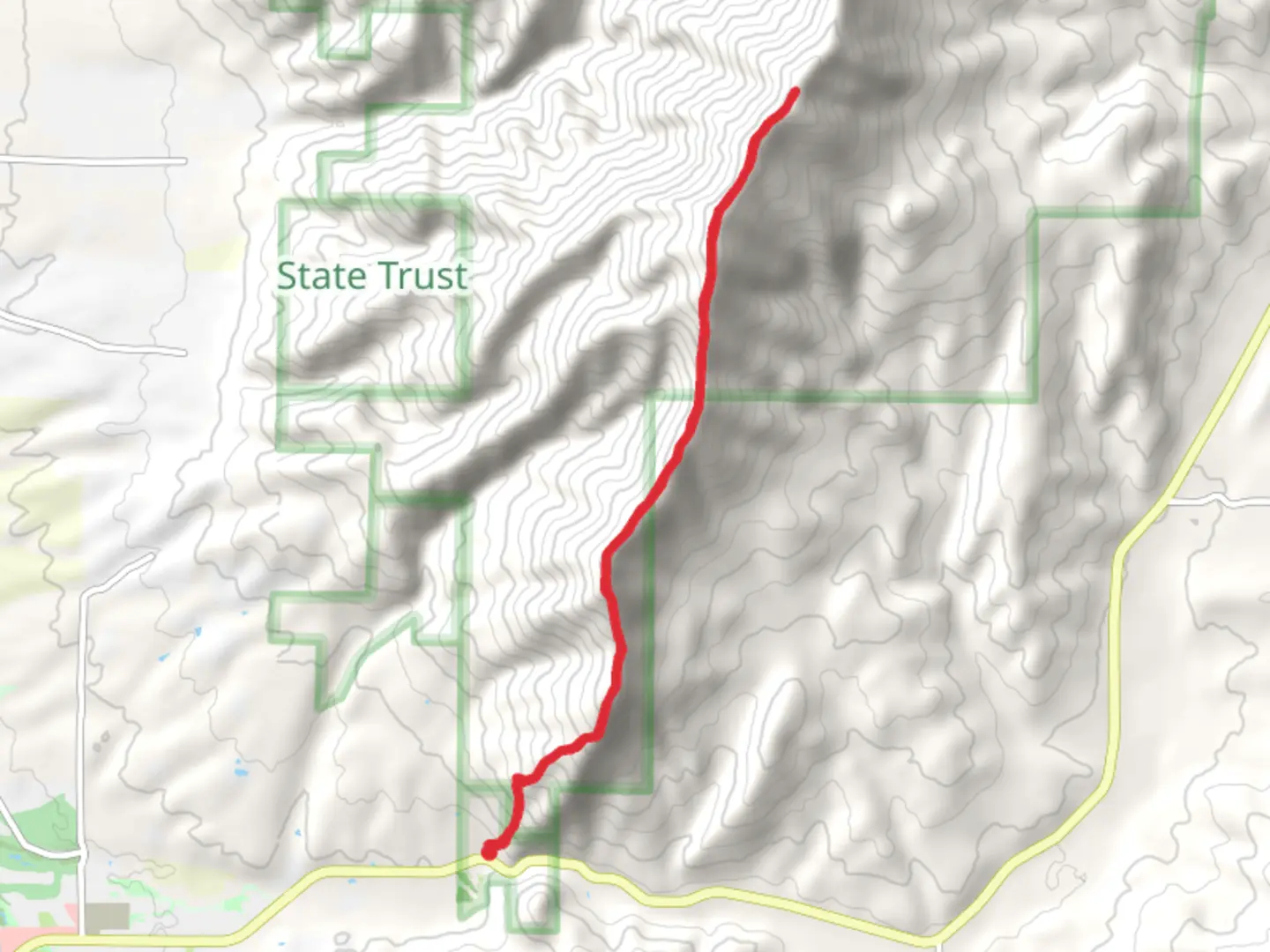 An image depicting the trail Baldy Mountain via Bridger Ridge and College 'M' Steep Trail and its surrounding area.