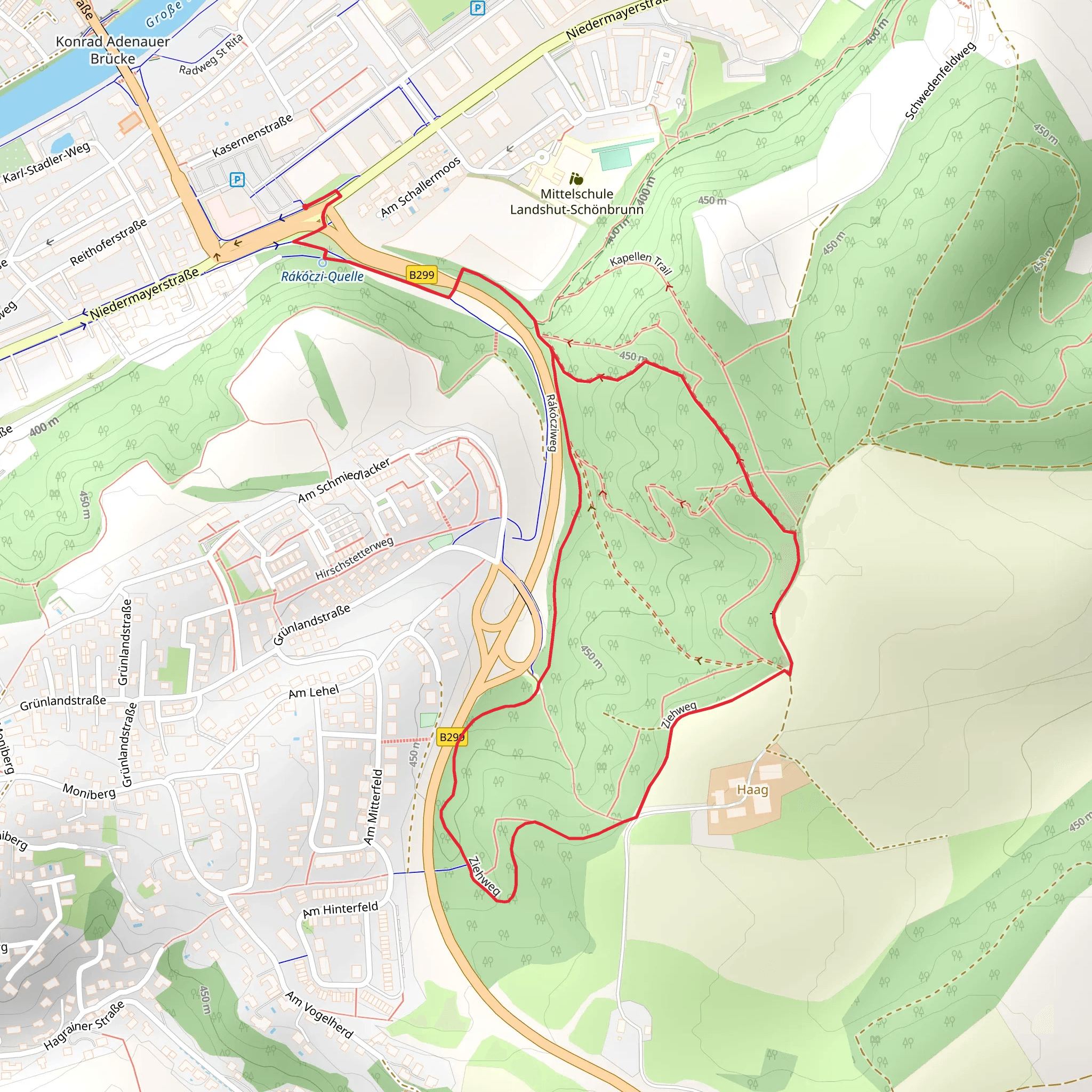 Rákócziweg Loop mobile static map