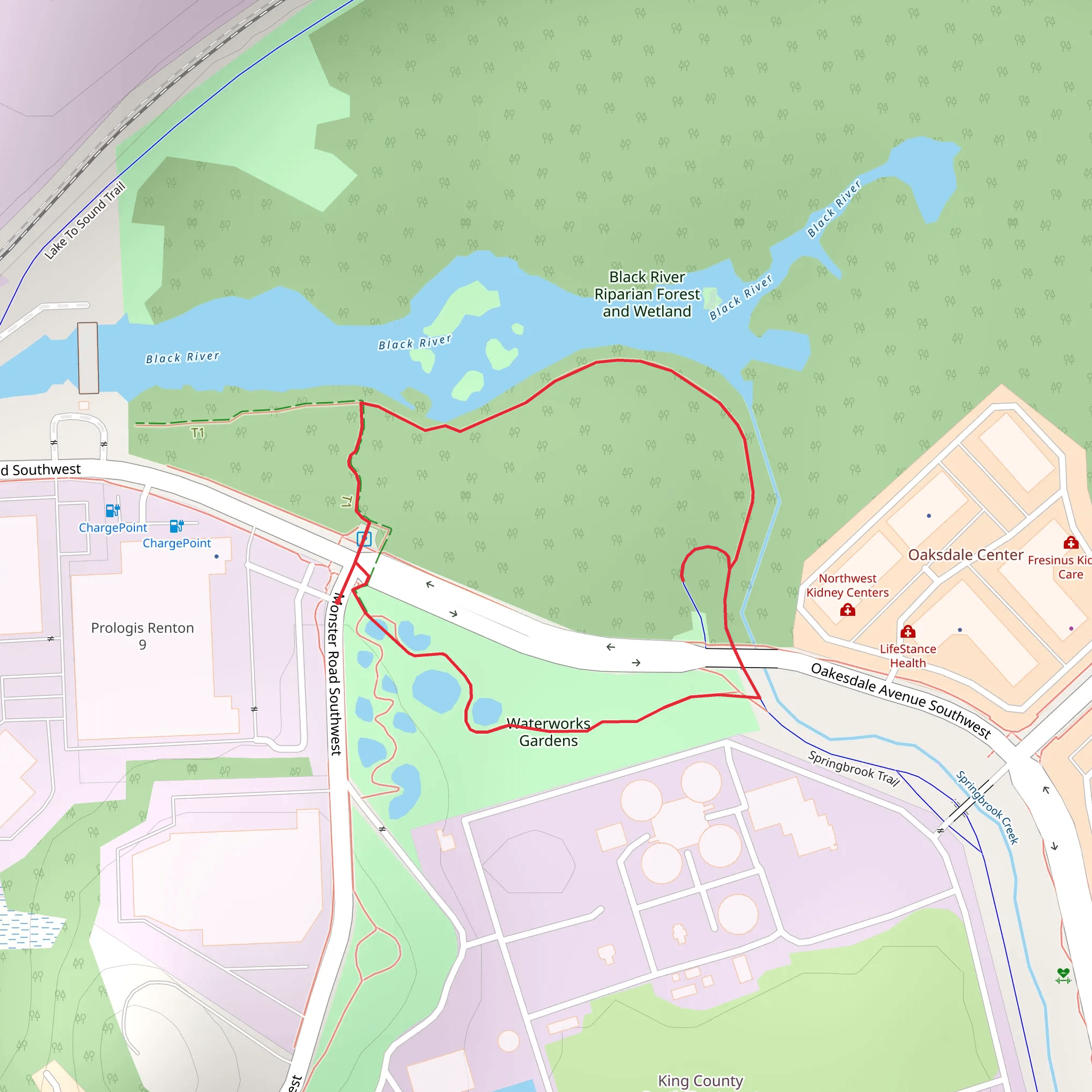Springbrook Loop Trail mobile static map
