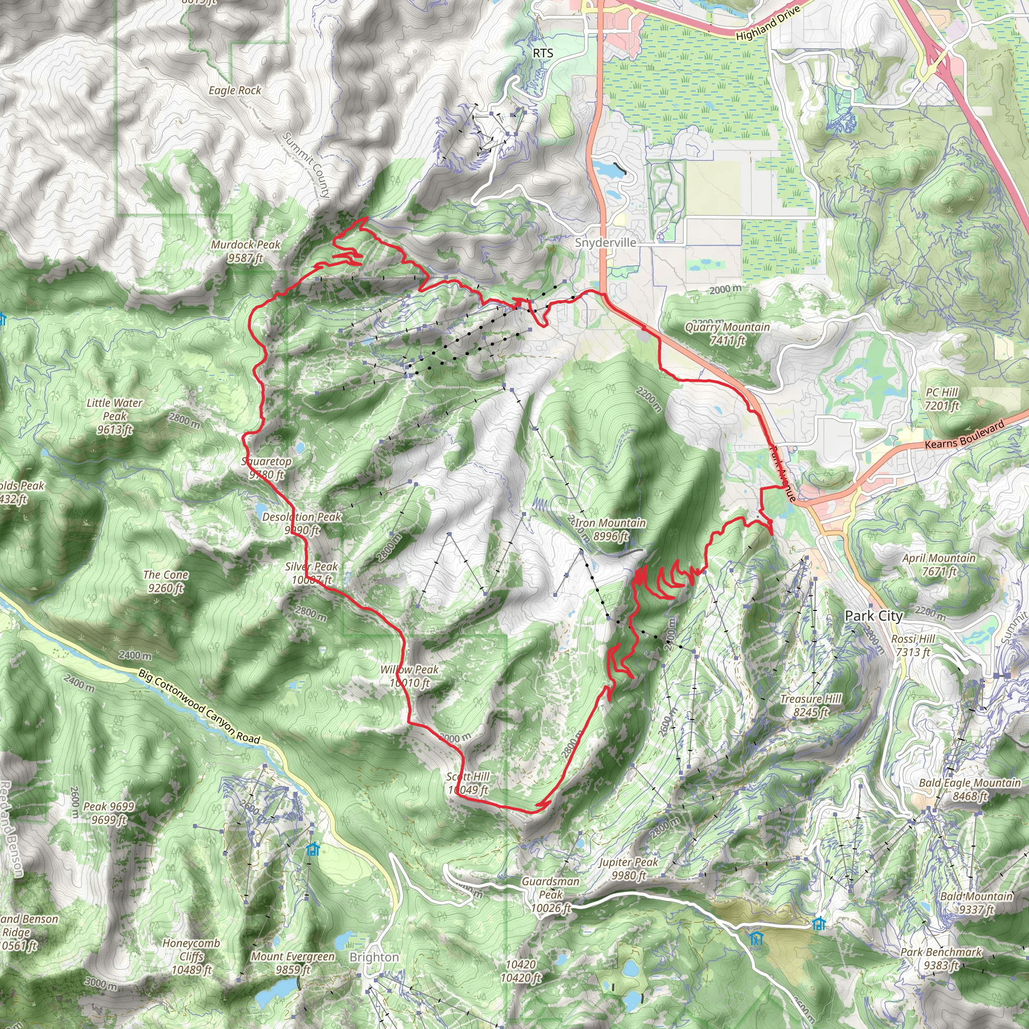Armstrong, Silver Peak and Holly's Loop mobile static map