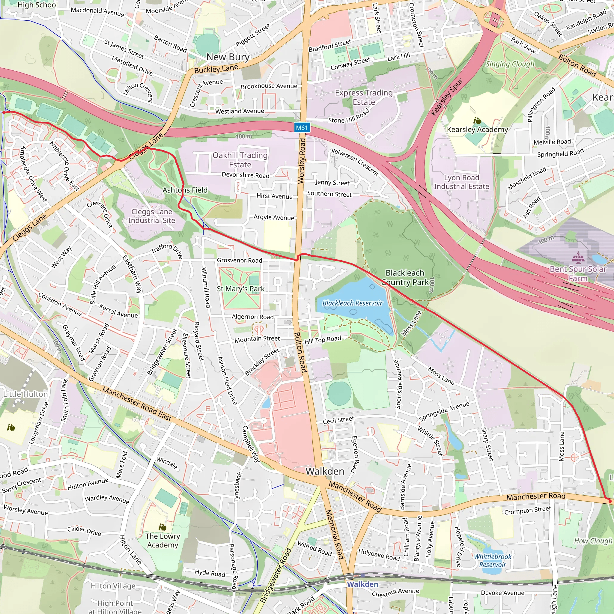 Blackleach Reservoir via Linnyshaw Loopline mobile static map