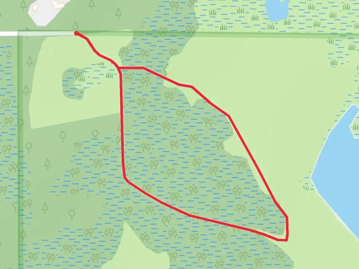 An image depicting the trail Oak Way Loop and its surrounding area.