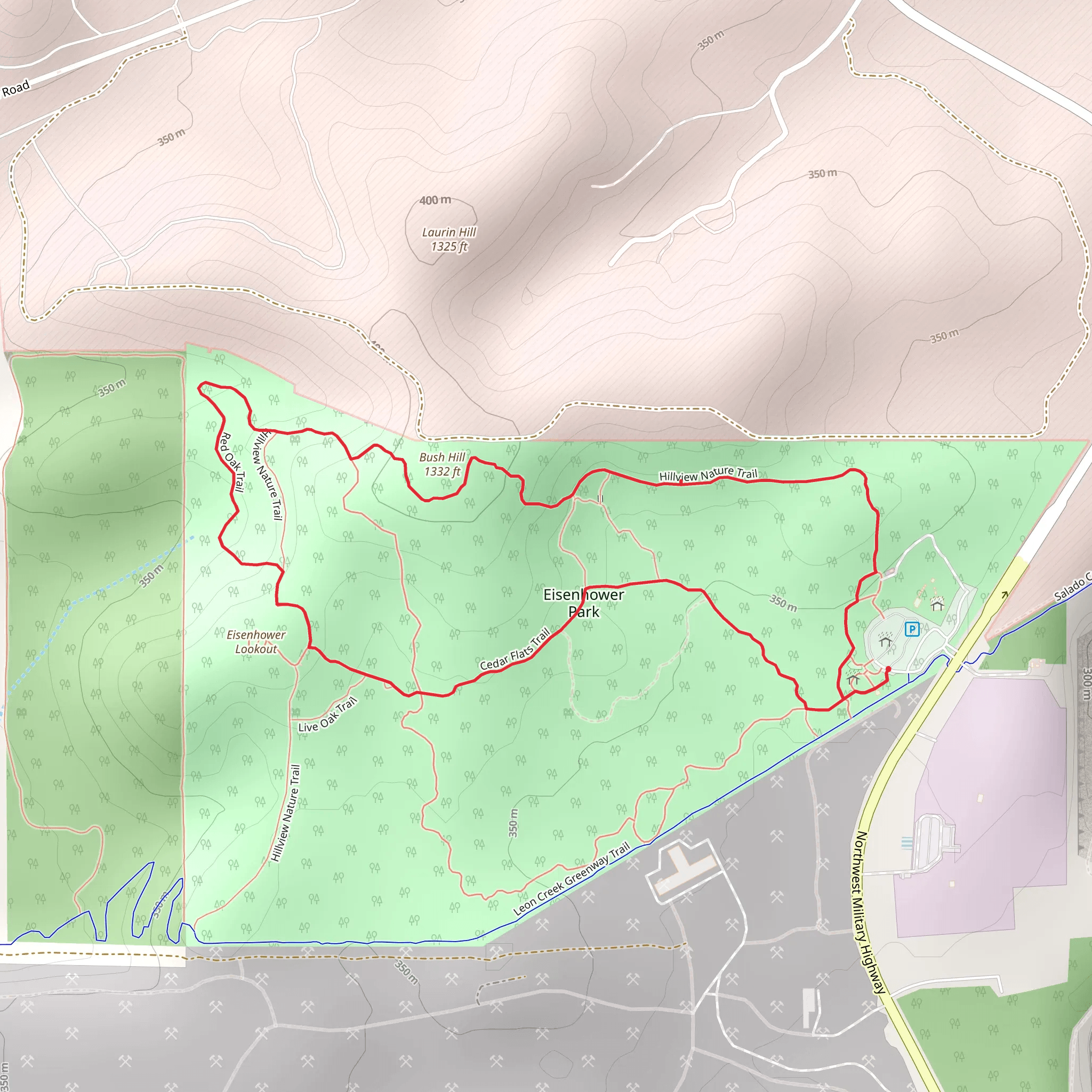 Hillview Nature and Cedar Flats Loop Trail mobile static map